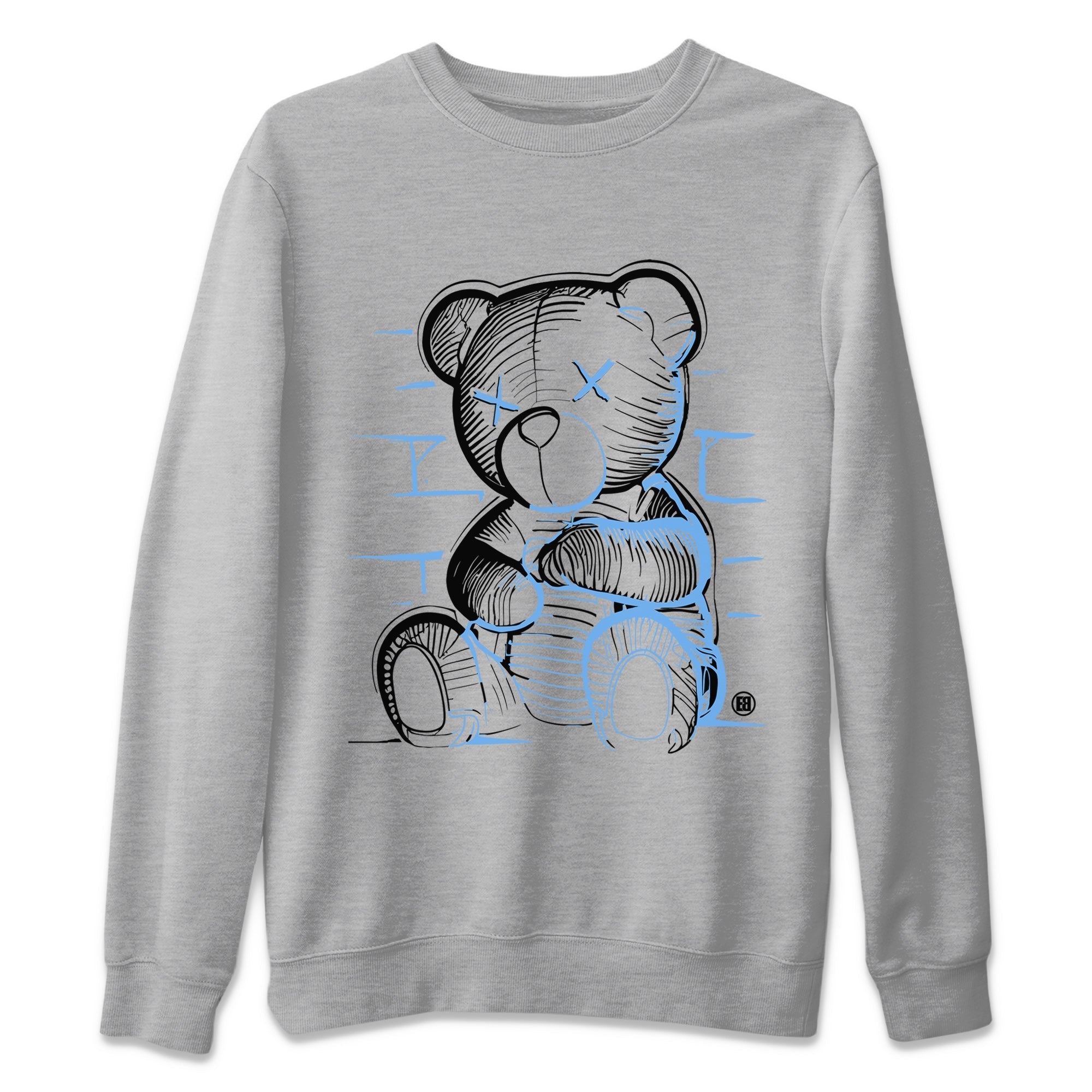 Air Jordan 1 Retro High OG UNC Toe Shirt to match Jordans Neon Bear Streetwear Sneaker Shirt Air Jordan 1 Retro UNC Toe Shirts Crew Neck T-Shirts Heather Grey 2