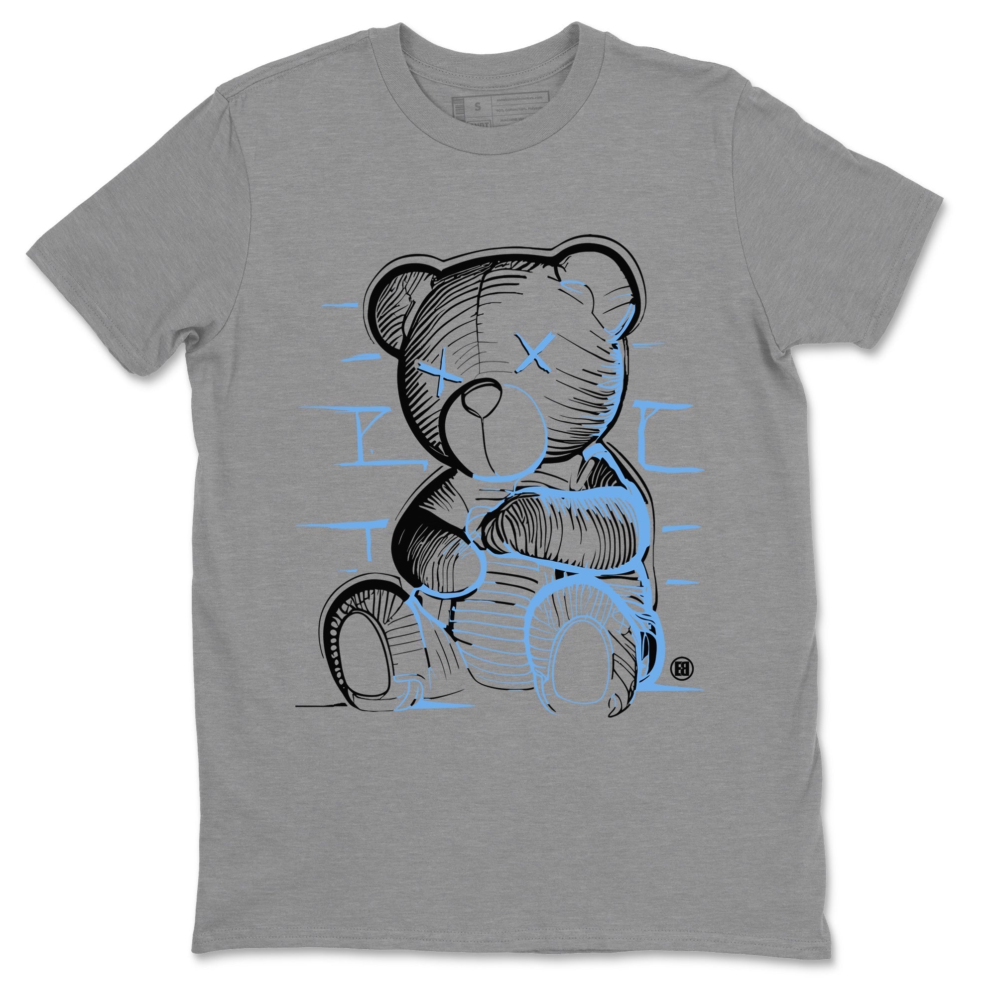 Air Jordan 1 Retro High OG UNC Toe Shirt to match Jordans Neon Bear Streetwear Sneaker Shirt Air Jordan 1 Retro UNC Toe Shirts Crew Neck T-Shirts Heather Grey 2