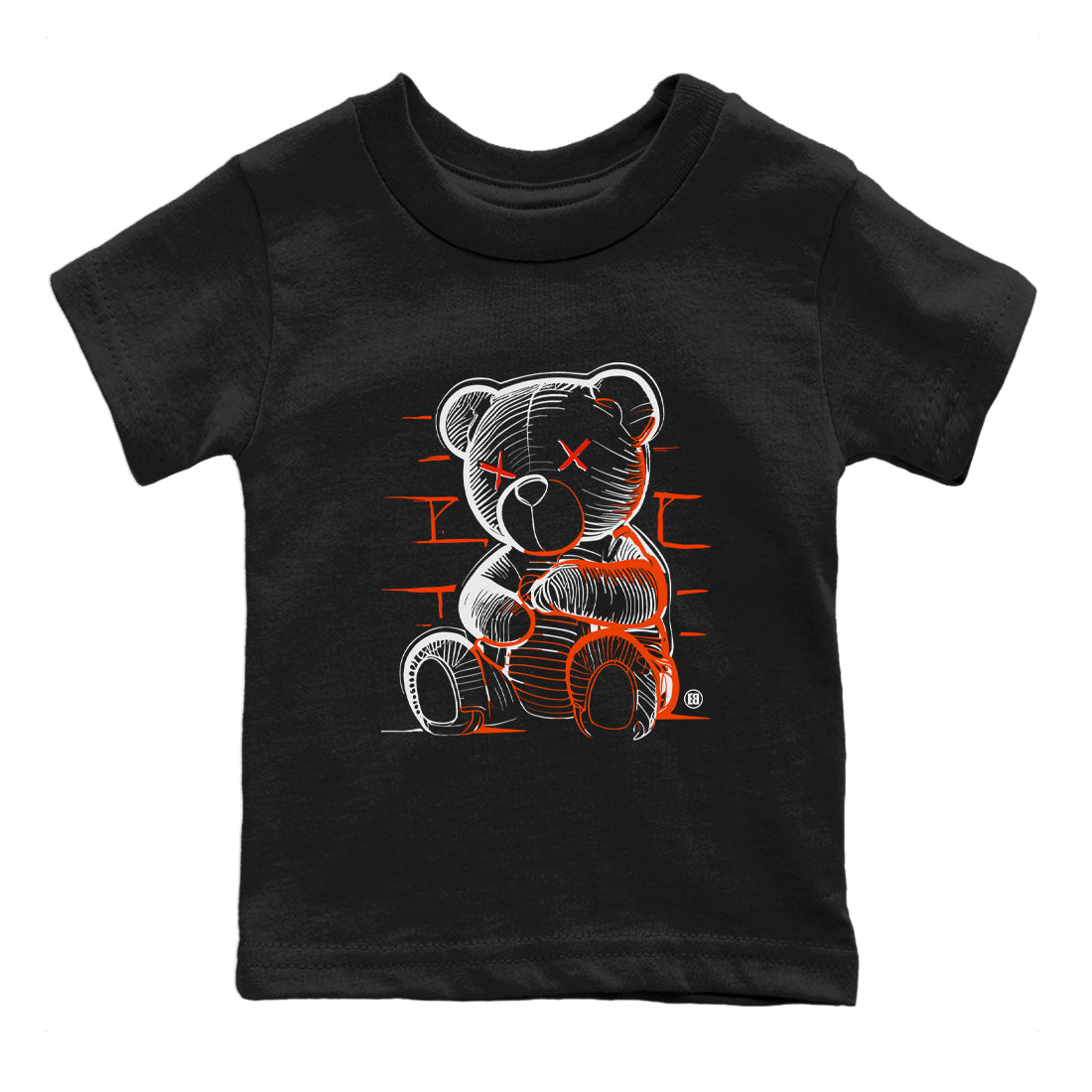 Air Jordan 12 Brilliant Orange Neon Bear Baby and Kids Streetwear Sneaker Shirt Air Jordan 12 Brilliant Orange Kids Streetwear Sneaker Shirt Washing and Care Tip