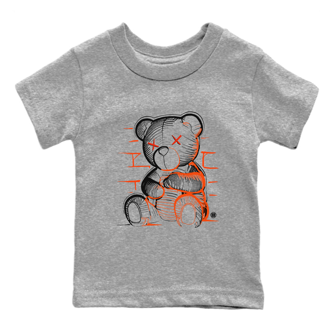 Air Jordan 12 Brilliant Orange Sneaker Match Tees Neon Bear Streetwear Sneaker Shirt Air Jordan 12 WMNS Brilliant Orange Tees Kids Shirts Heather Grey 2