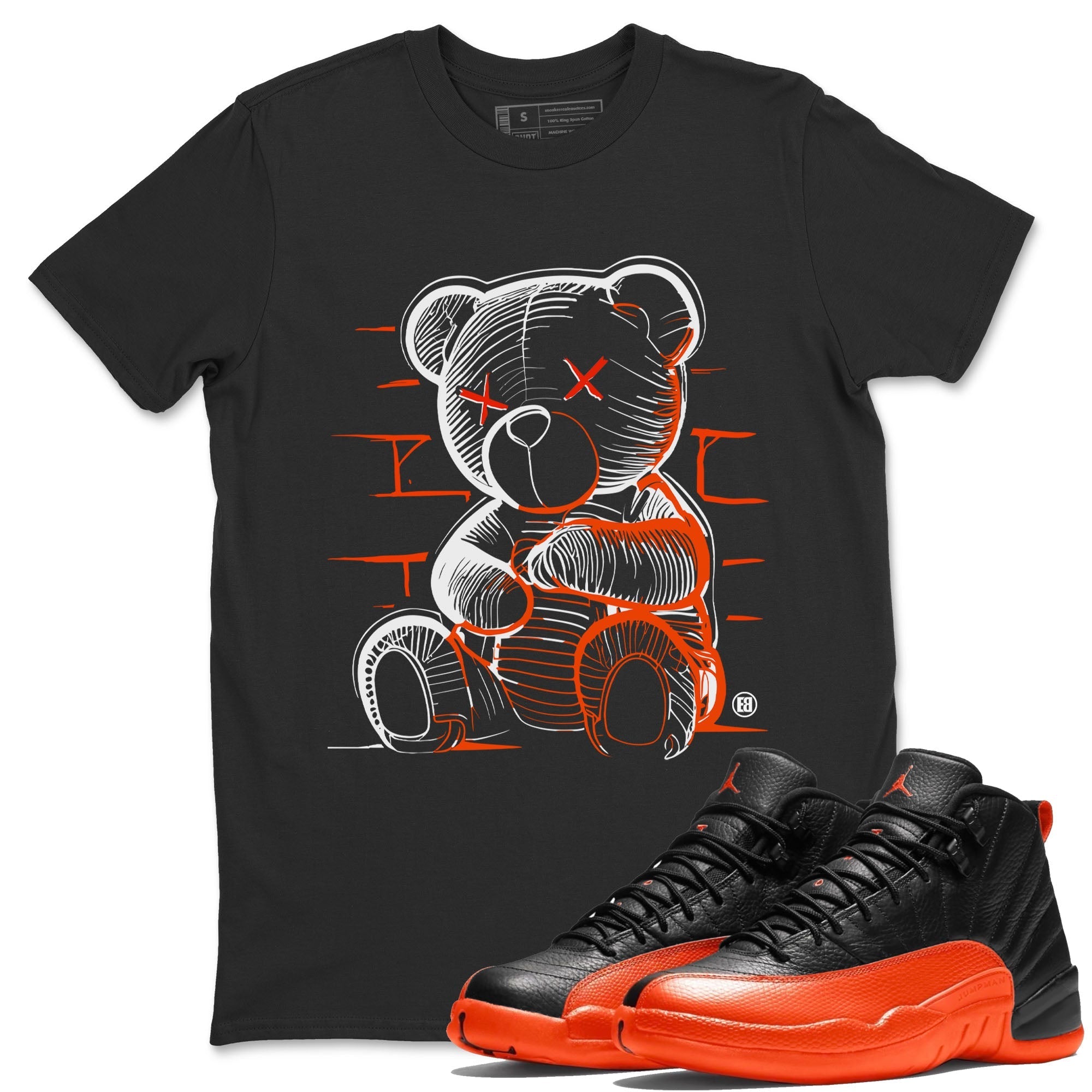 Air Jordan 12 Brilliant Orange Sneaker Match Tees Neon Bear Streetwear Sneaker Shirt Air Jordan 12 WMNS Brilliant Orange Tees Unisex Shirts Black 1
