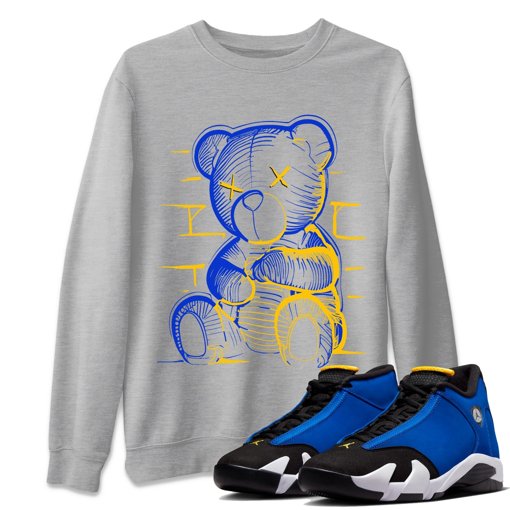 Air Jordan 14 Laney Sneaker Match Tees Neon Bear Sneaker Tees Jordan 14 Laney Sneaker Release Tees Unisex Shirts Heather Grey 1