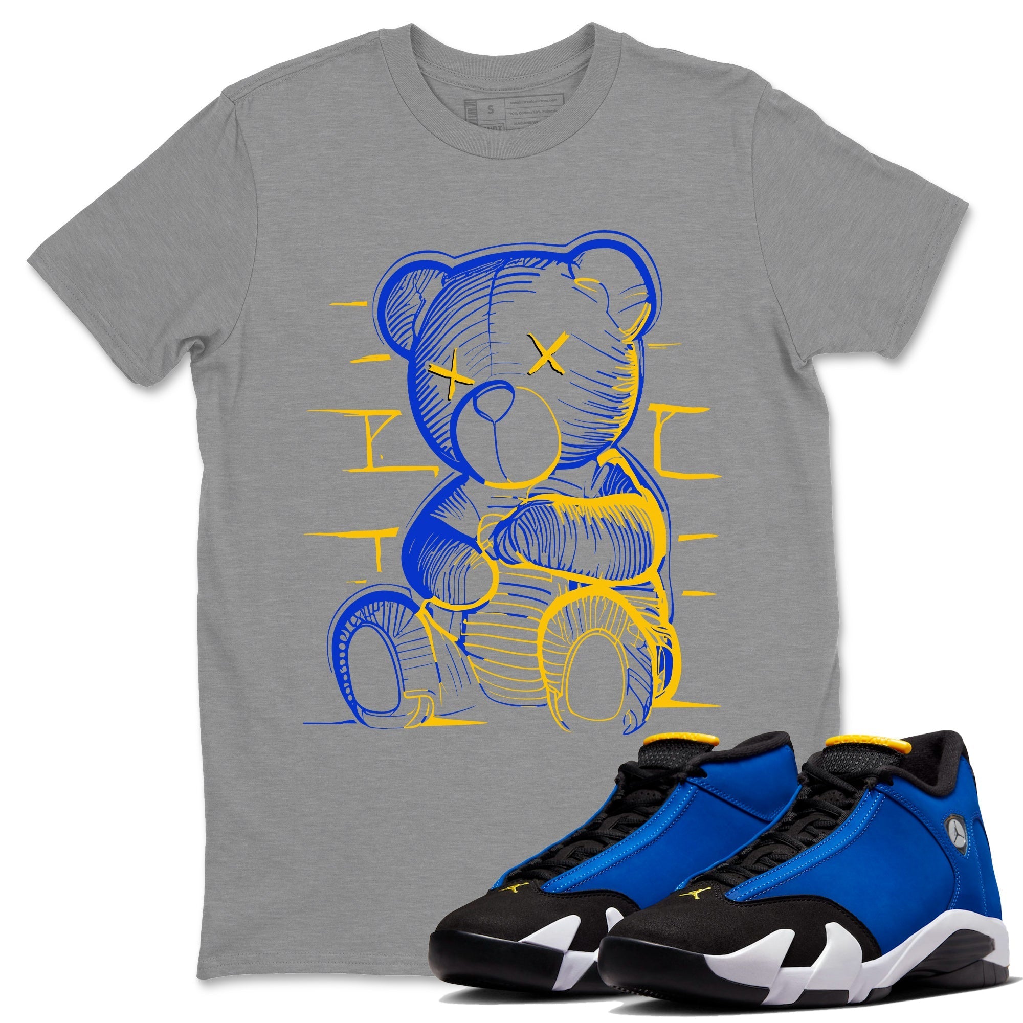 Air Jordan 14 Laney Sneaker Match Tees Neon Bear Sneaker Tees Jordan 14 Laney Sneaker Release Tees Unisex Shirts Heather Grey 1