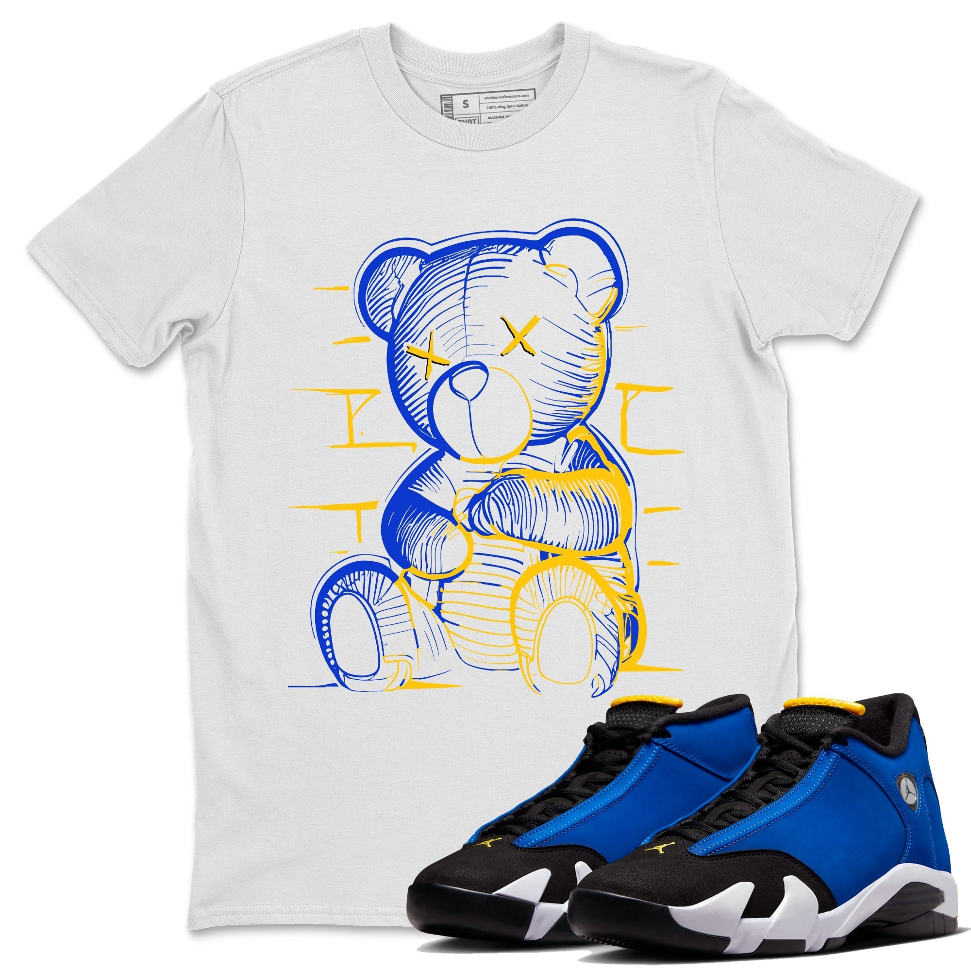 Air Jordan 14 Laney Sneaker Match Tees Neon Bear Sneaker Tees Jordan 14 Laney Sneaker Release Tees Unisex Shirts White 1