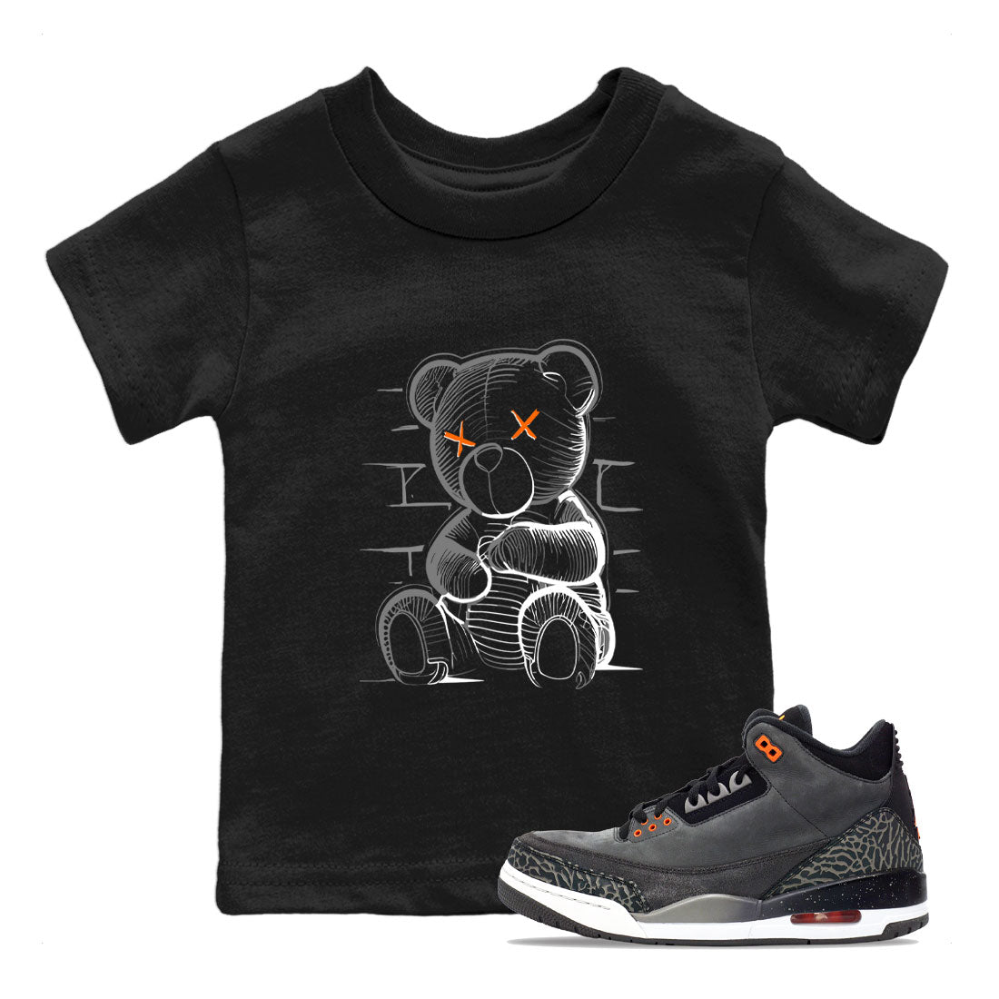 Air Jordan 3 Fear shirt to match jordans Neon Bear sneaker tees Air Jordan 3 Fear Drip Gear Zone Baby Toddler Black 1 T-Shirt