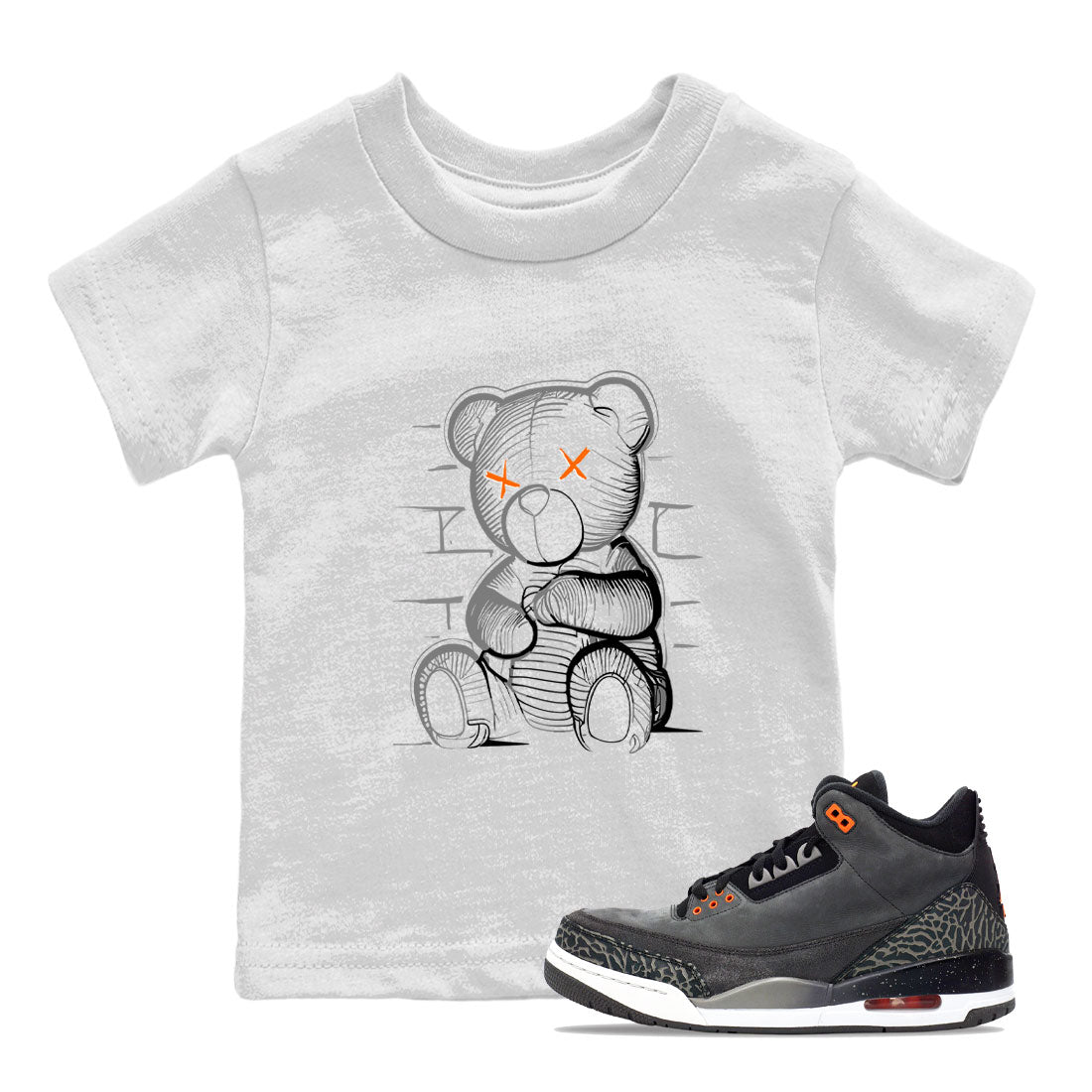 Air Jordan 3 Fear shirt to match jordans Neon Bear sneaker tees Air Jordan 3 Fear Drip Gear Zone Baby Toddler White 1 T-Shirt