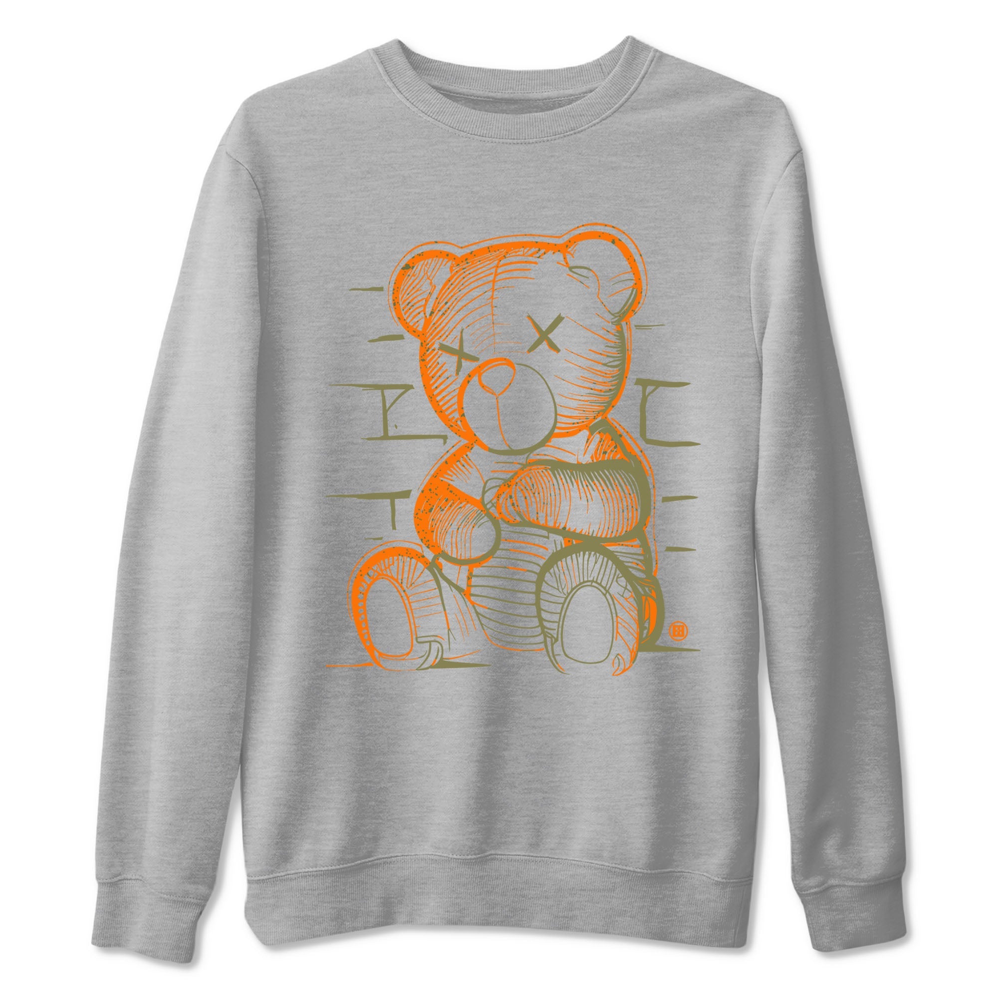 5s Olive shirt to match jordans Neon Bear sneaker tees Air Jordan 5 Olive Drip Gear Zone Streetwear unisex cotton Heather Grey 2 crew neck shirt