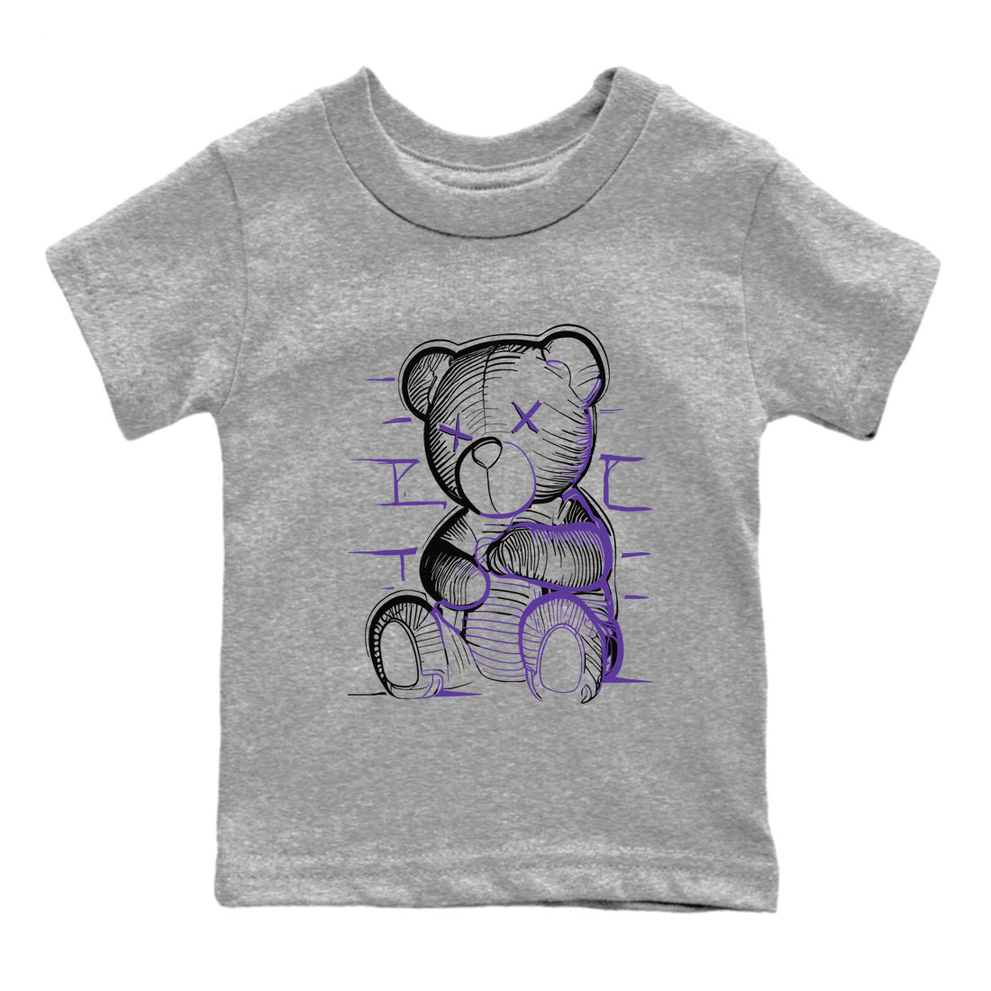 Nike SB Dunk Low Court Purple Shirt To Match Jordans Neon Bear Streetwear Fashion Dunk Low Court Purple Drip Gear Zone baby toddler Heather Grey 2 cotton Shirt