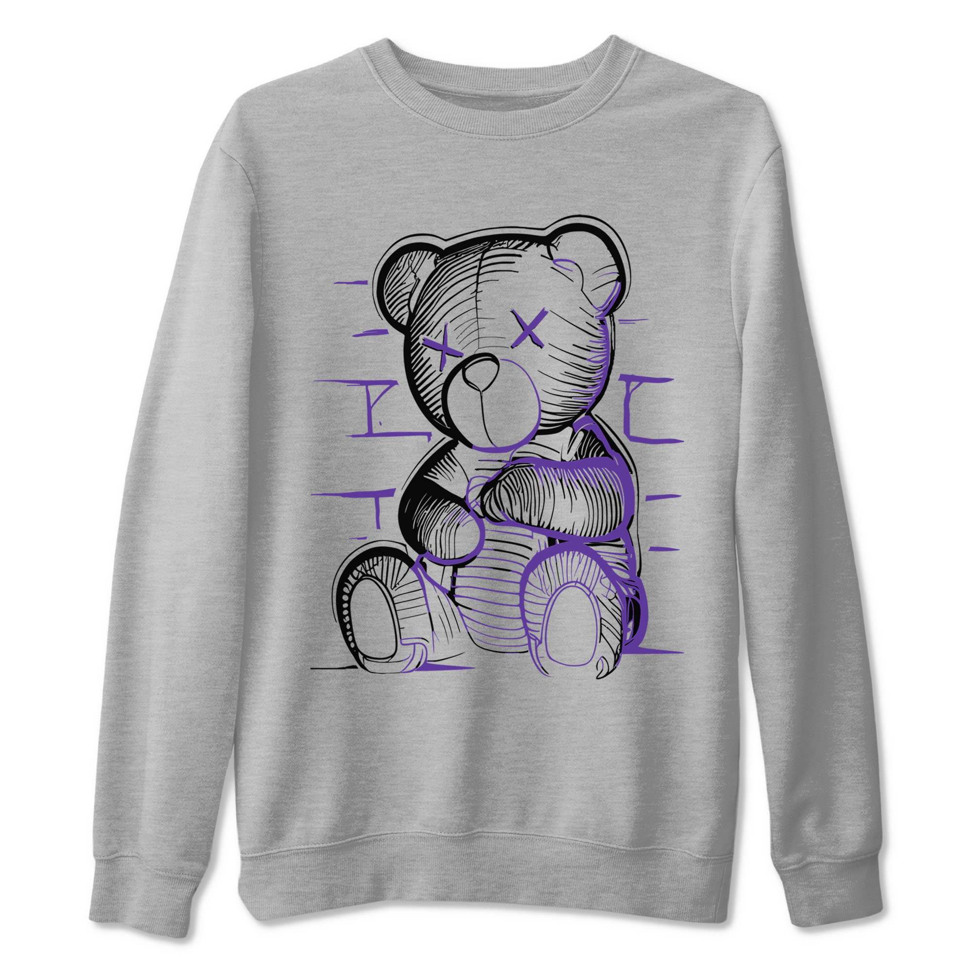 Nike SB Dunk Low Court Purple Shirt To Match Jordans Neon Bear Streetwear Fashion Dunk Low Court Purple Drip Gear Zone unisex crew neck t-shirt Heather Grey 2 crew neck shirt