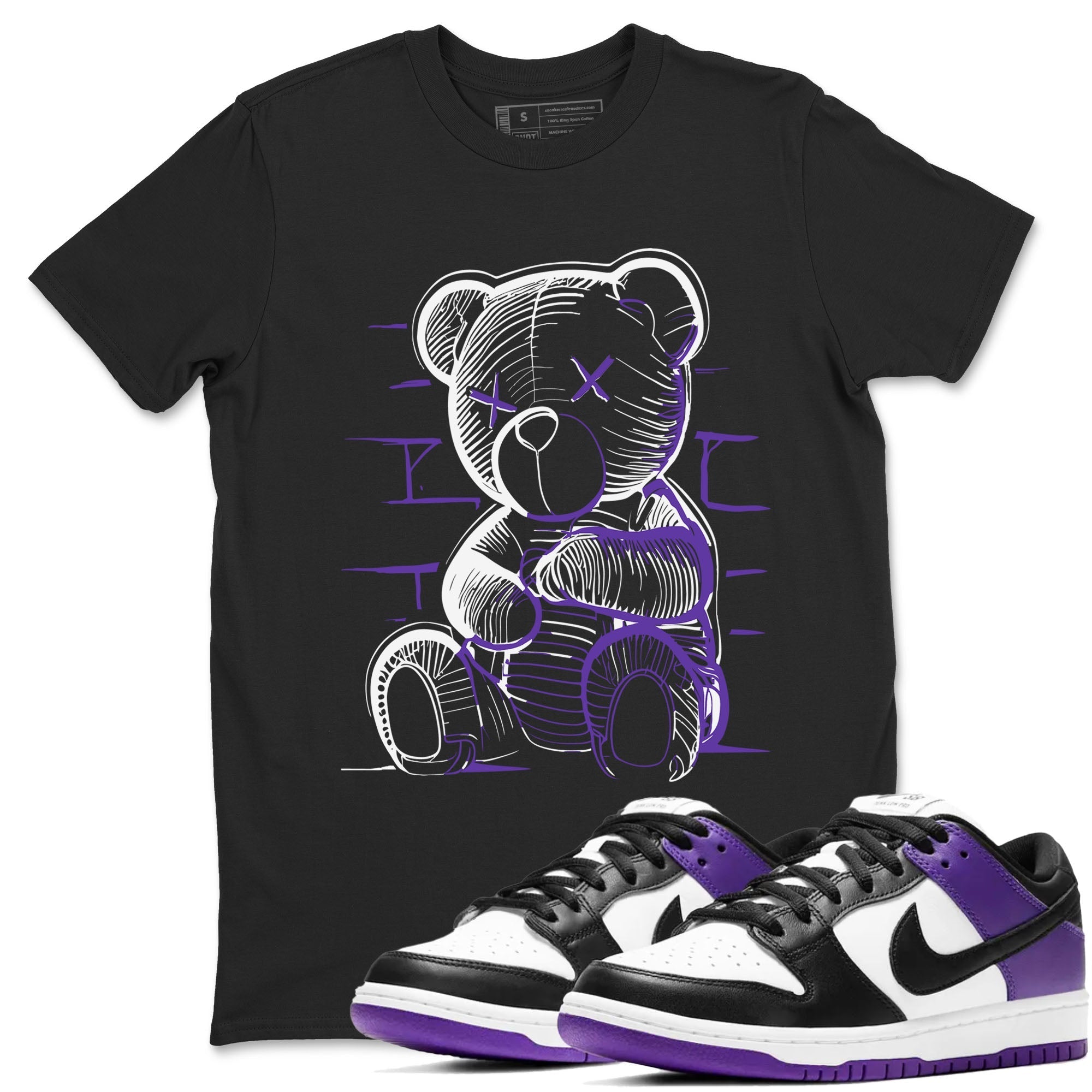 Nike SB Dunk Low Court Purple Shirt To Match Jordans Neon Bear Streetwear Fashion Dunk Low Court Purple Drip Gear Zone unisex crew neck t-shirt Black 1 crew neck shirt