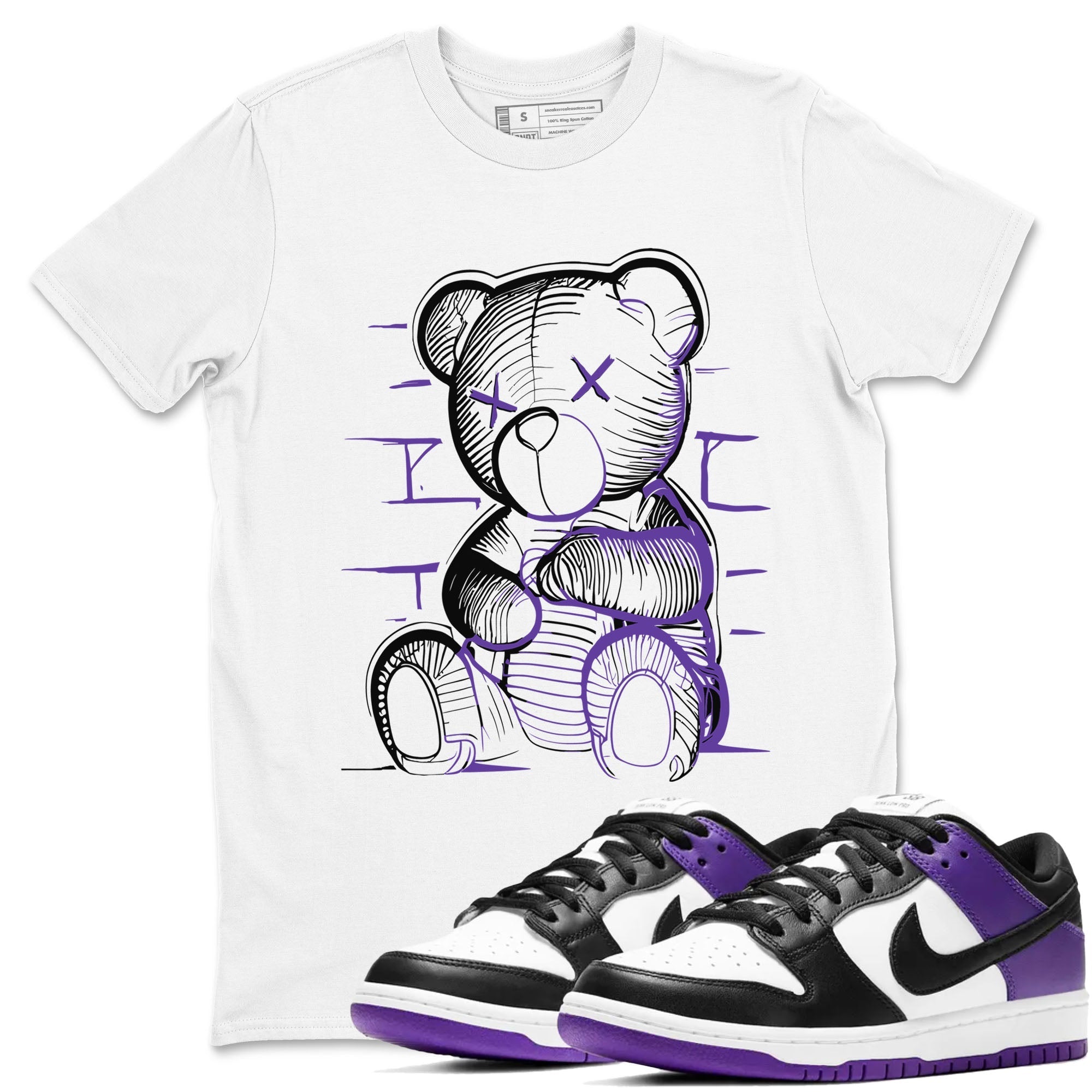 Nike SB Dunk Low Court Purple Shirt To Match Jordans Neon Bear Streetwear Fashion Dunk Low Court Purple Drip Gear Zone unisex crew neck t-shirt White 1 crew neck shirt