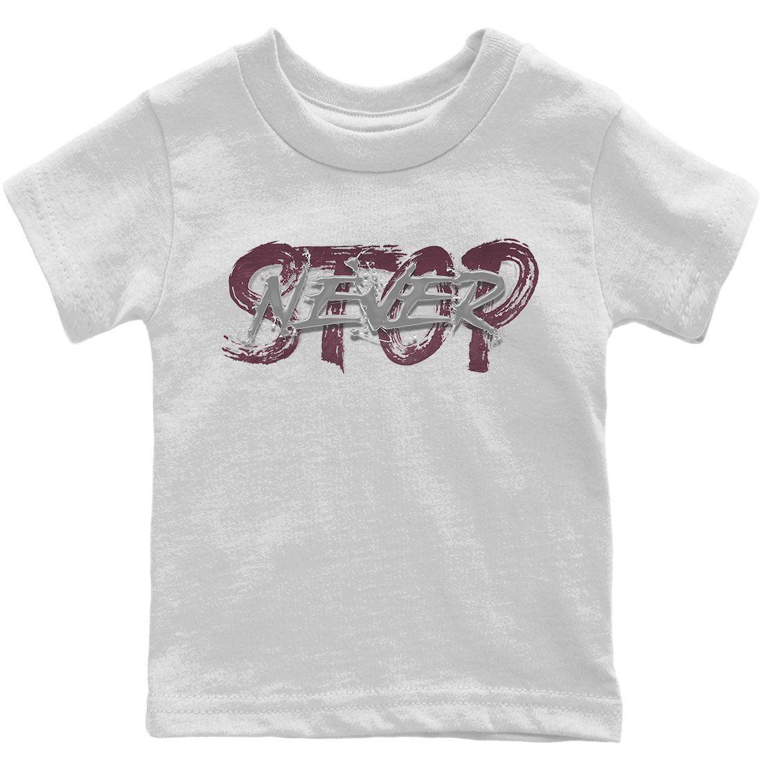 Jordan 1 Bordeaux Sneaker Matching T-Shirt Never Stop Sneaker Tees Jordan 1 Bordeaux Sneaker Release Tees Kids Shirts