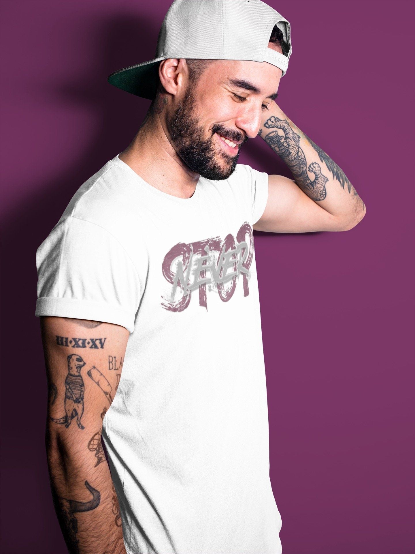 Jordan 1 Bordeaux Sneaker Matching T-Shirt Never Stop Sneaker Tees Jordan 1 Bordeaux Sneaker Release Tees Crew Neck Tees