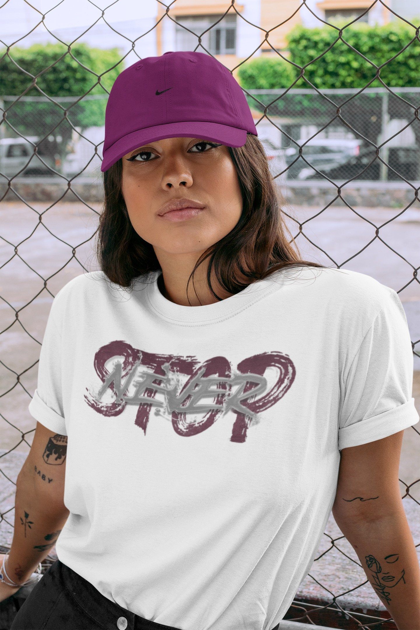 Jordan 1 Bordeaux Sneaker Matching T-Shirt Never Stop Sneaker Tees Jordan 1 Bordeaux Sneaker Release Tees Crew Neck Tees