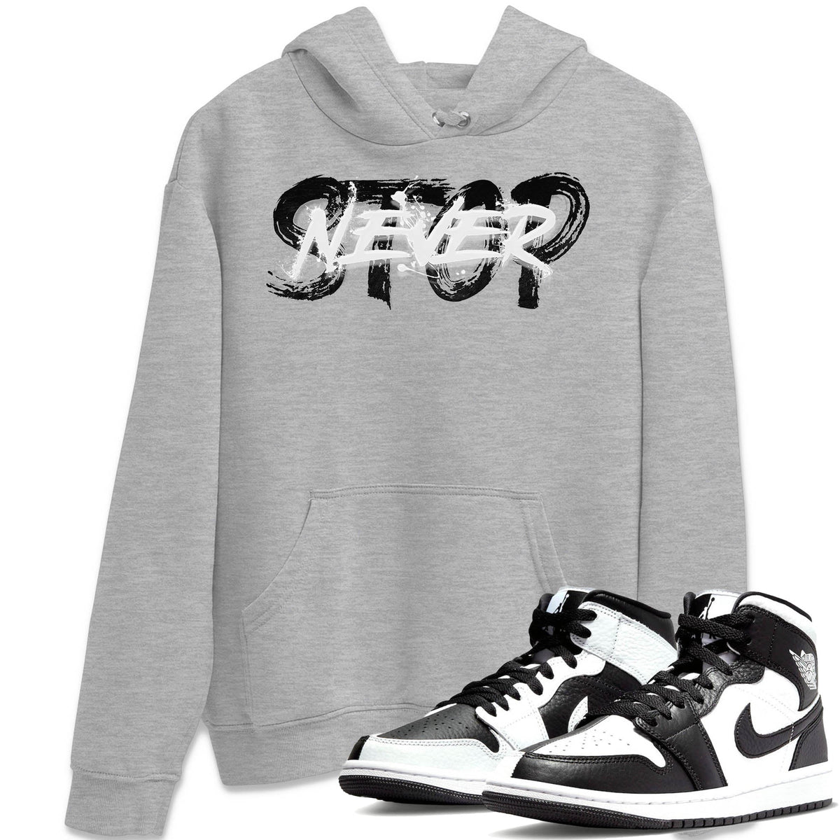 Jordan 1 Homage Sneaker Matching T-Shirt Never Stop Sneaker Tees Jordan 1 Homage Sneaker Release Tees Crew Neck Tees