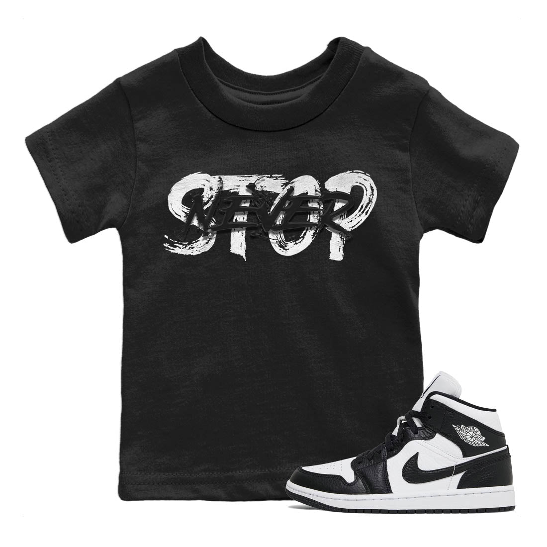 Jordan 1 Homage Sneaker Matching T-Shirt Never Stop Sneaker Tees Jordan 1 Homage Sneaker Release Tees Kids Shirts