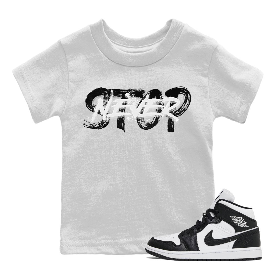 Jordan 1 Homage Sneaker Matching T-Shirt Never Stop Sneaker Tees Jordan 1 Homage Sneaker Release Tees Kids Shirts