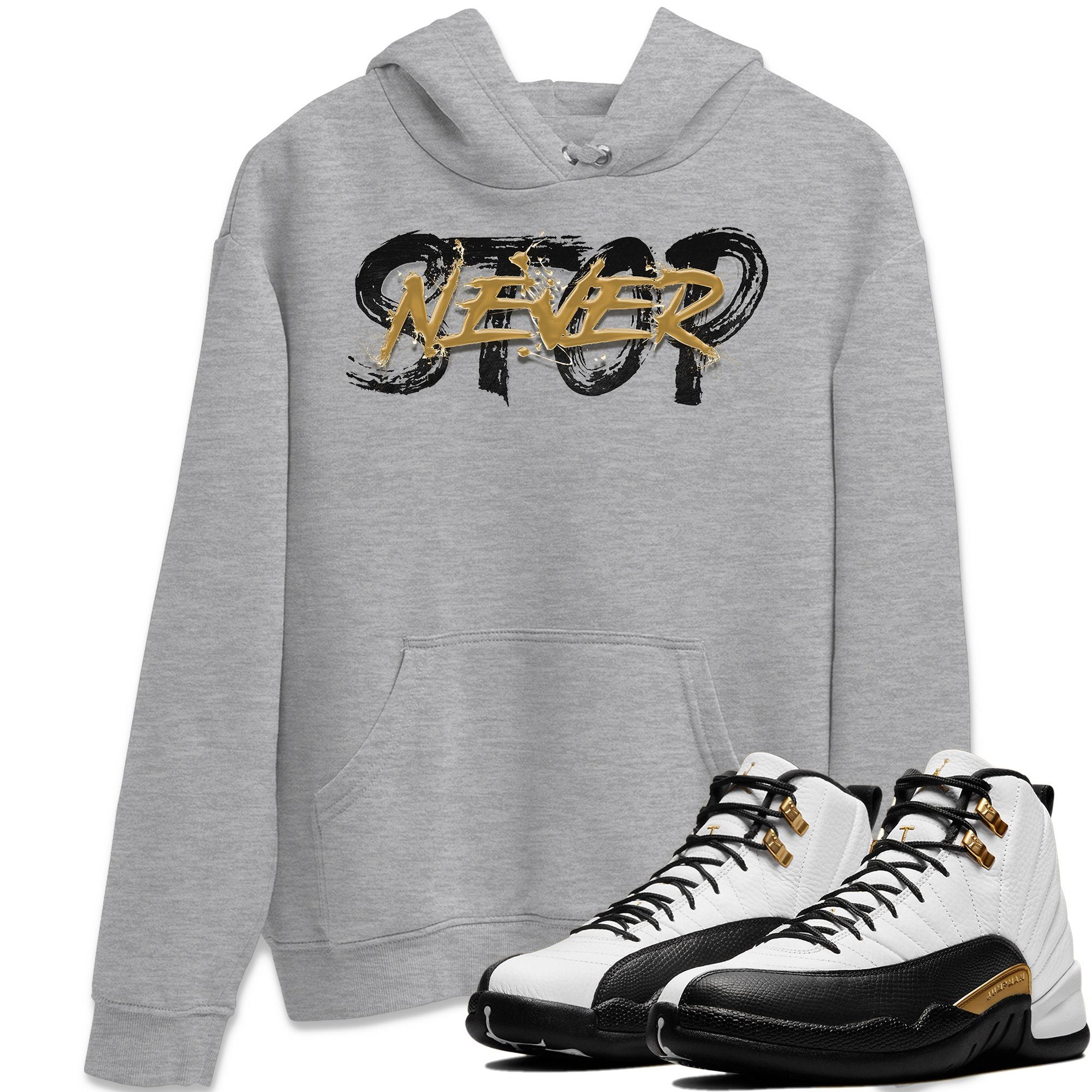 Jordan 12 Royalty Shirt To Match Jordans Never Stop Sneaker Tees Jordan 12 Royalty Drip Gear Zone Sneaker Matching Clothing Unisex Shirts