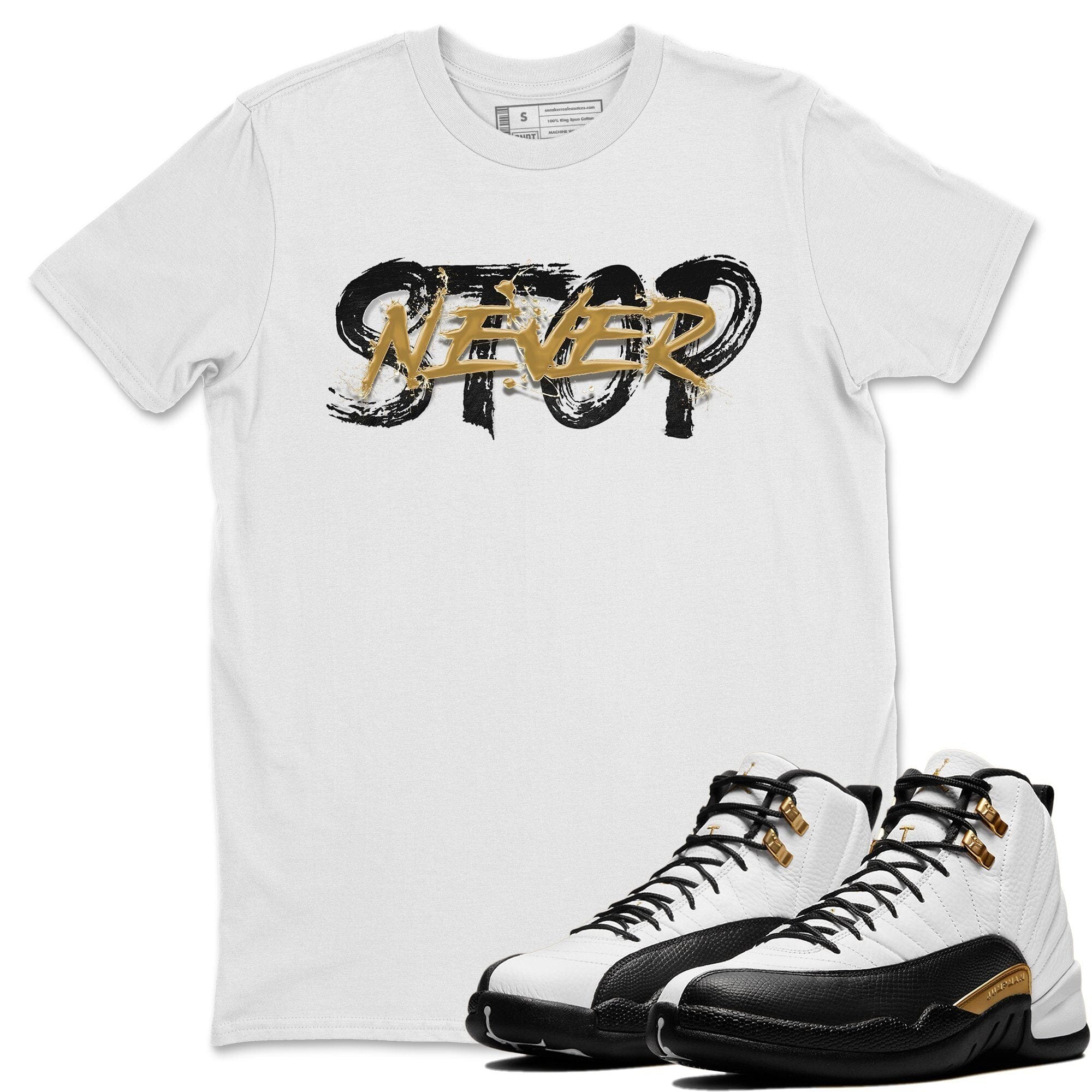Jordan 12 Royalty Shirt To Match Jordans Never Stop Sneaker Tees Jordan 12 Royalty Drip Gear Zone Sneaker Matching Clothing Unisex Shirts