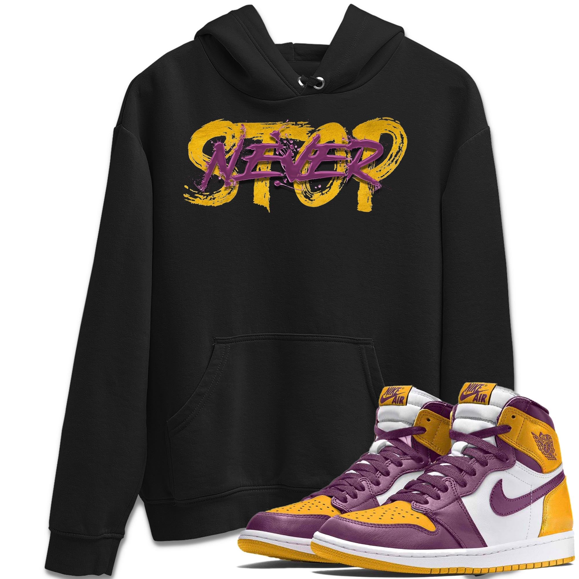Jordan 1 Brotherhood Sneaker Matching T-Shirt Never Stop Sneaker Tees Jordan 1 Brotherhood Sneaker Release Tees Crew Neck Tees