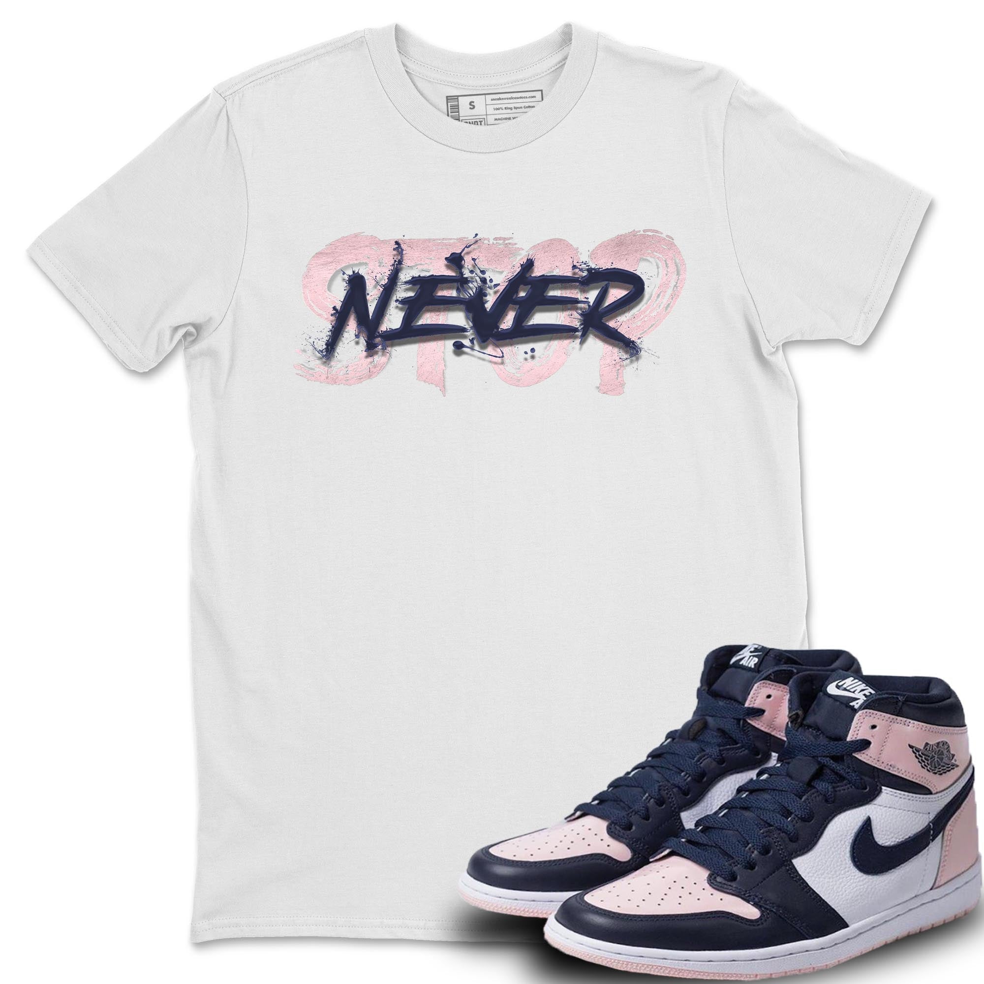 Jordan 1 Atmosphere Sneaker Match Tees Never Stop Sneaker Tees Jordan 1 Atmosphere Jordan to match sneaker T-Shirt Crew Neck Shirts