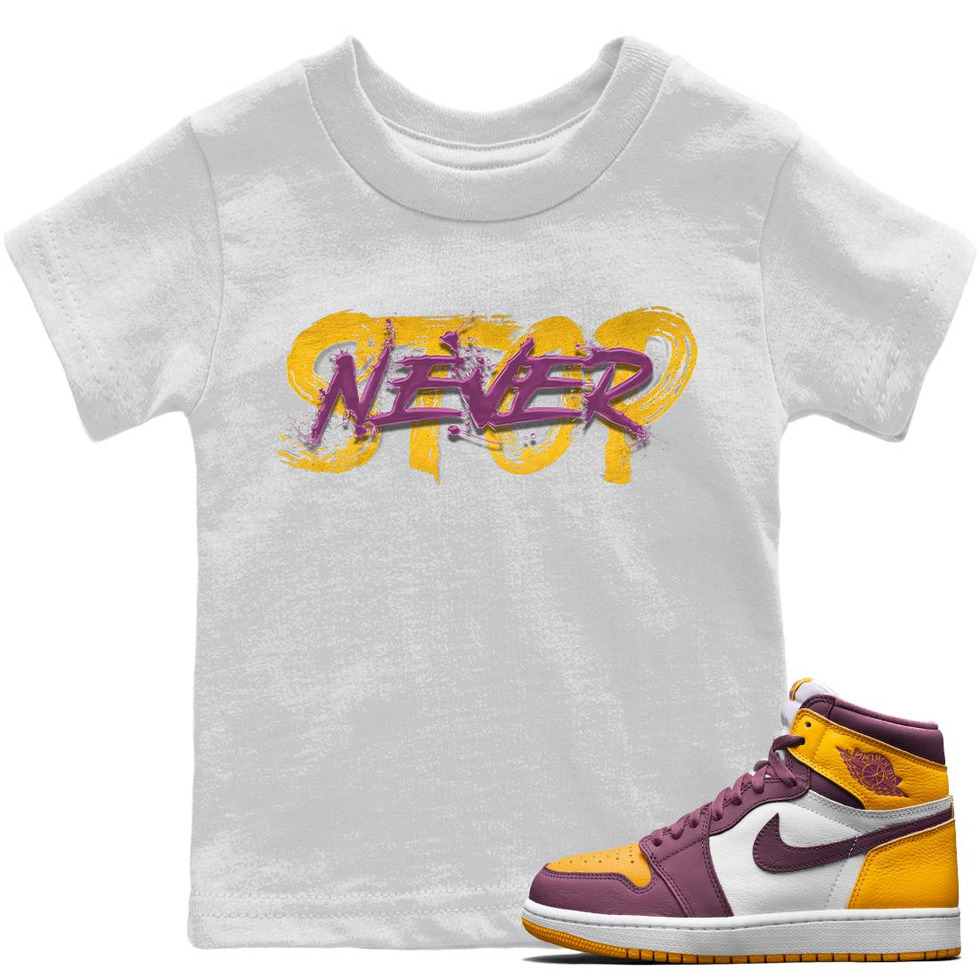 Jordan 1 Brotherhood Sneaker Matching T-Shirt Never Stop Sneaker Tees Jordan 1 Brotherhood Sneaker Release Tees Kids Shirts