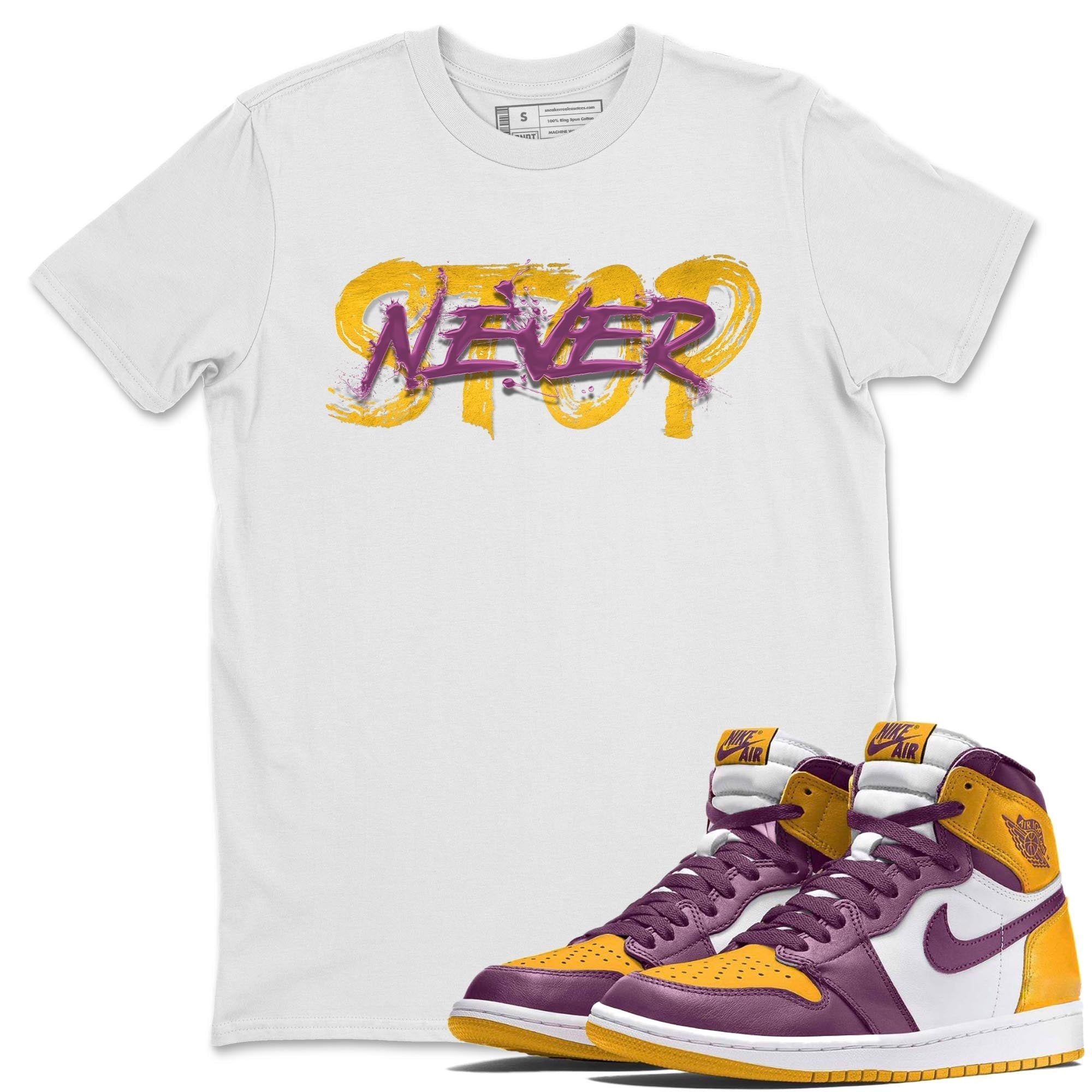 Jordan 1 Brotherhood Sneaker Matching T-Shirt Never Stop Sneaker Tees Jordan 1 Brotherhood Sneaker Release Tees Crew Neck Tees