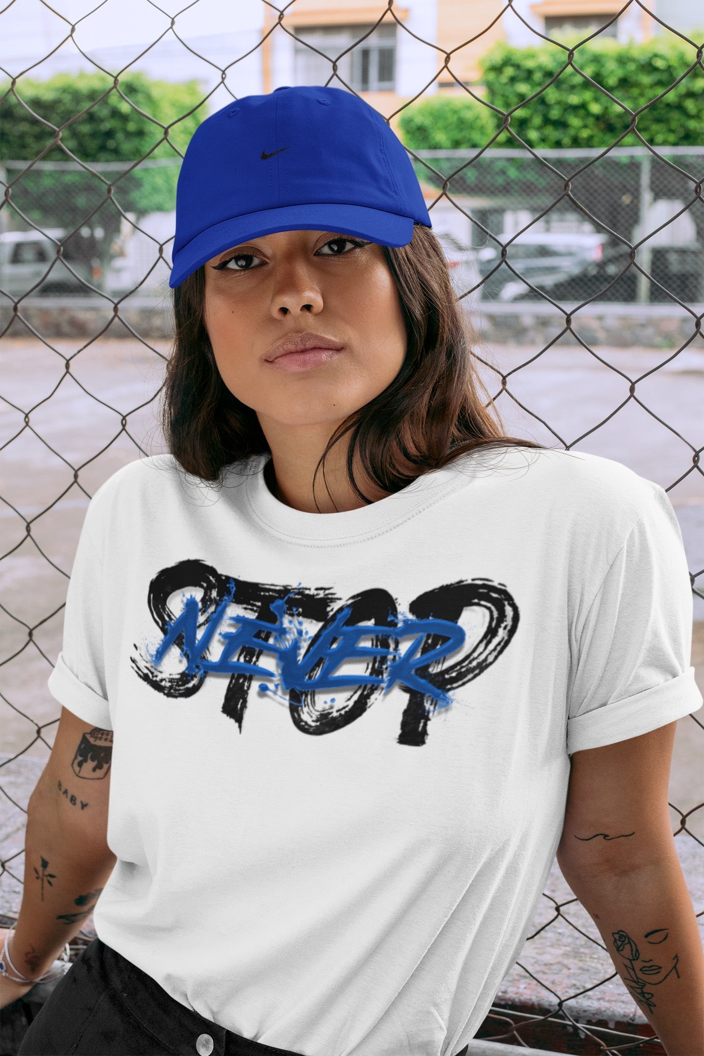 Jordan 1 Dark Marina Blue Sneaker Matching T-Shirt Never Stop Sneaker Tees Jordan 1 Dark Marina Blue Sneaker Release Tees Crew Neck Tees