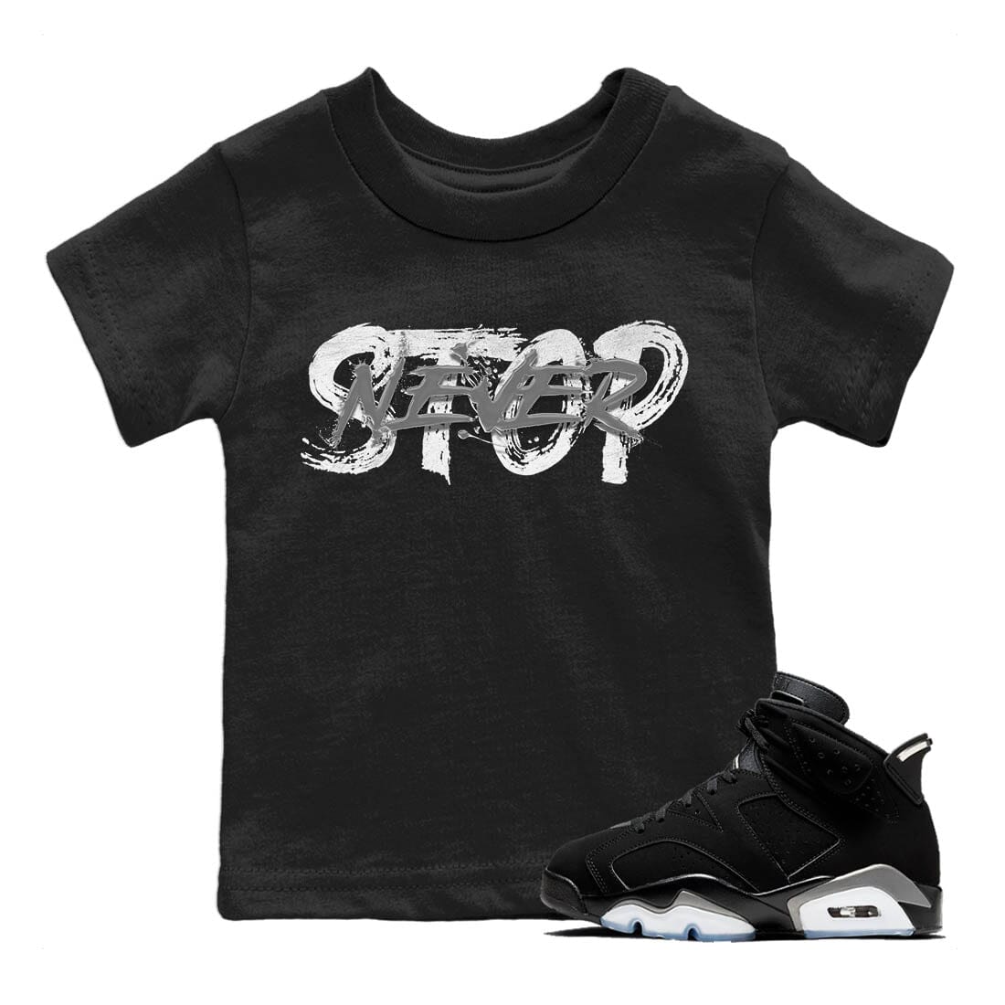 Jordan 6 Chrome Sneaker Matching T-Shirt Never Stop Sneaker Tees Jordan 6 Chrome Sneaker Release Tees Kids Shirts