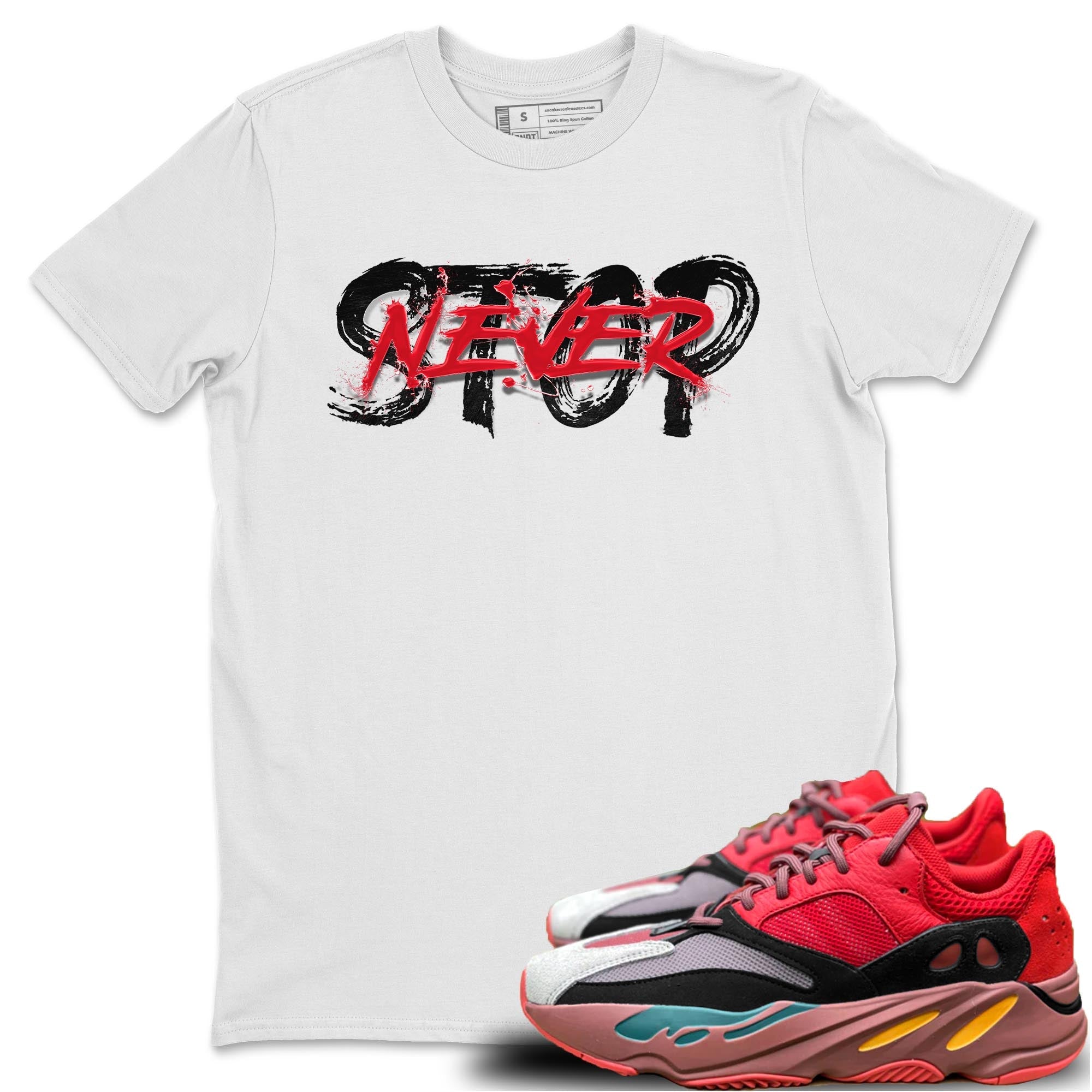 Yeezy 700 Hi-Res Red Shirt To Match Jordans Never Stop Sneaker Tees Yeezy 700 Hi-Res Red Drip Gear Zone Sneaker Matching Clothing Unisex Shirts