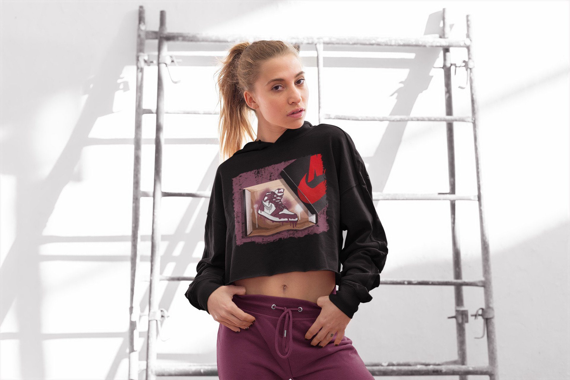 Jordan 1 Bordeaux Sneaker Matching T-Shirt New Kicks Sneaker Tees Jordan 1 Bordeaux Sneaker Release Tees Women's Shirts