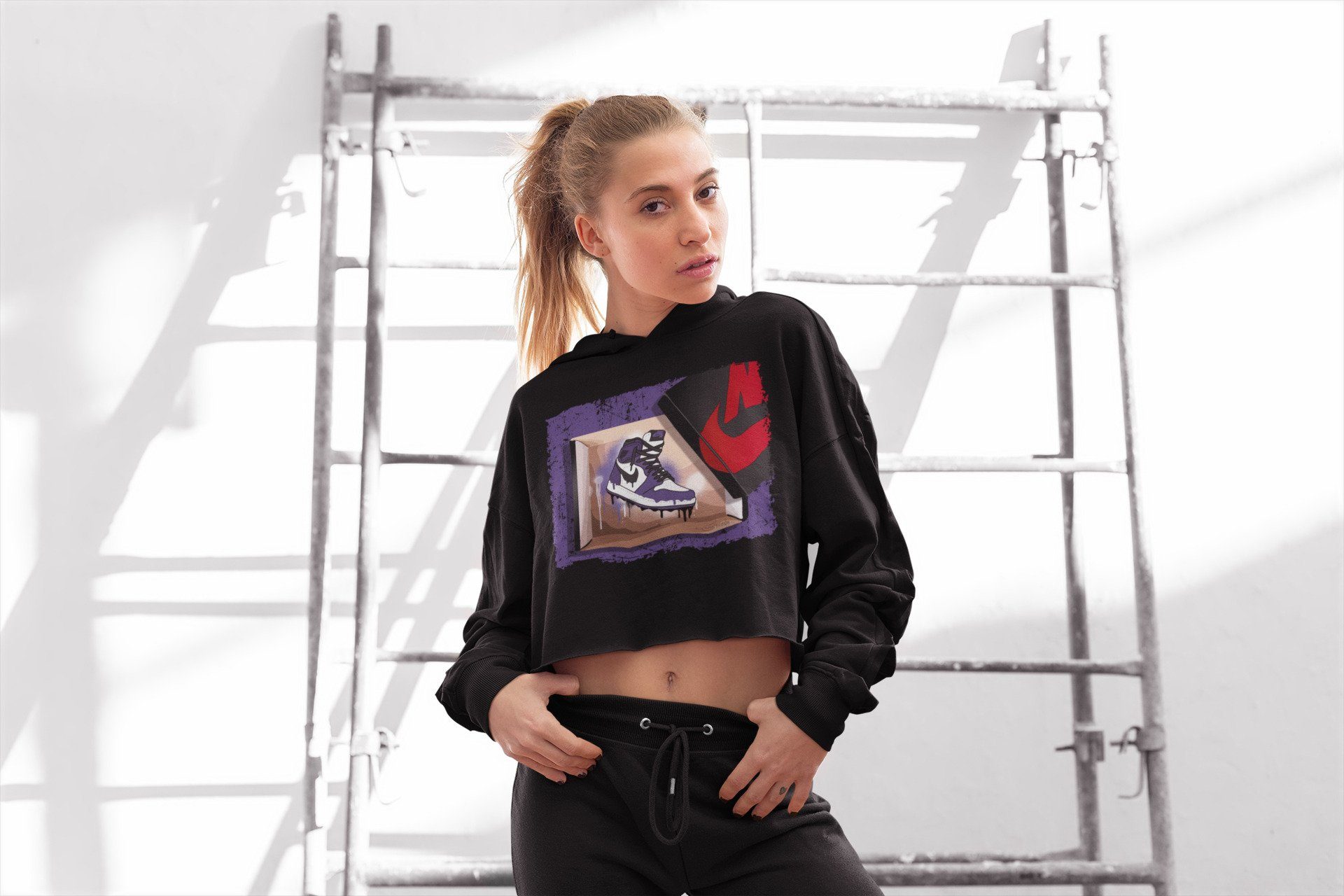 Jordan 1 Court Purple Sneaker Matching T-Shirt New Kicks Sneaker Tees Jordan 1 Court Purple Sneaker Release Tees Women's Shirts