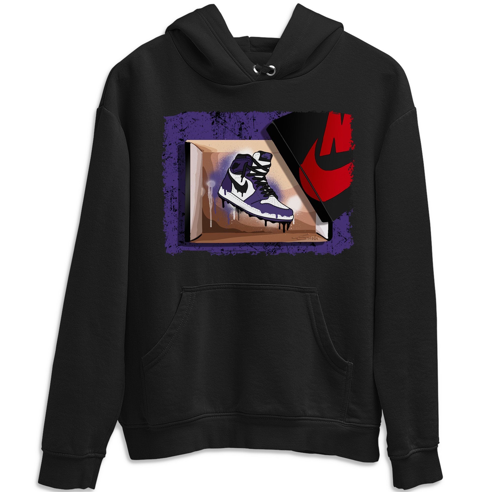 Jordan 1 Court Purple Sneaker Matching T-Shirt New Kicks Sneaker Tees Jordan 1 Court Purple Sneaker Release Tees Crew Neck Tees