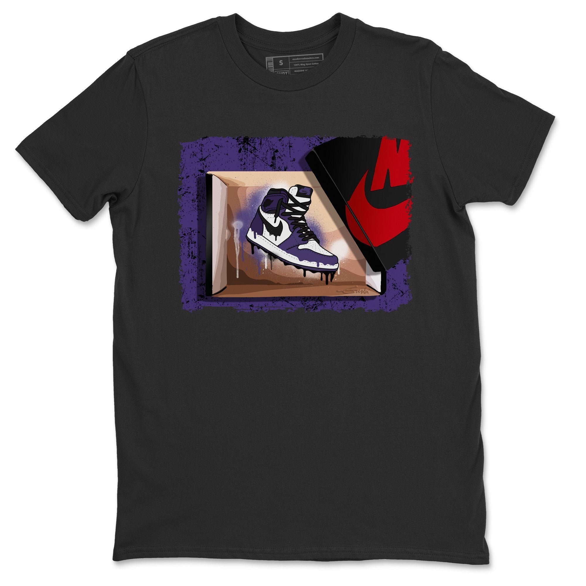 Jordan 1 Court Purple Sneaker Matching T-Shirt New Kicks Sneaker Tees Jordan 1 Court Purple Sneaker Release Tees Crew Neck Tees