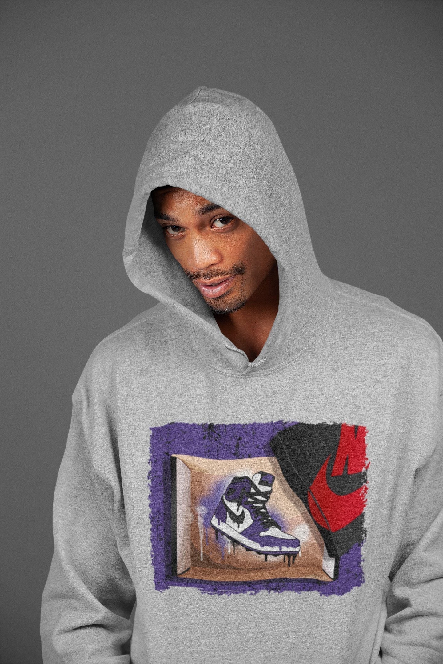 Jordan 1 Court Purple Sneaker Matching T-Shirt New Kicks Sneaker Tees Jordan 1 Court Purple Sneaker Release Tees Crew Neck Tees