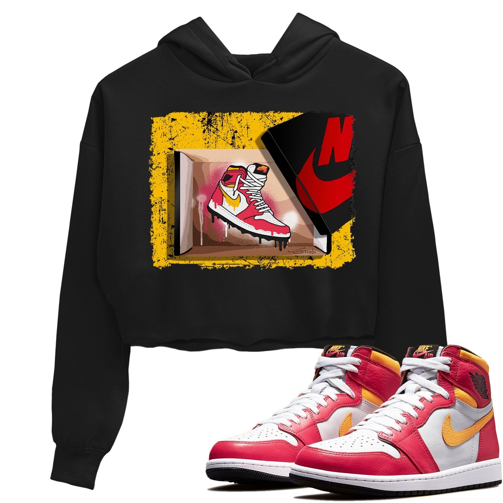 Jordan 1 Light Fusion Red Sneaker Matching T-Shirt New Kicks Sneaker Tees Jordan 1 Light Fusion Red Sneaker Release Tees Women's Shirts