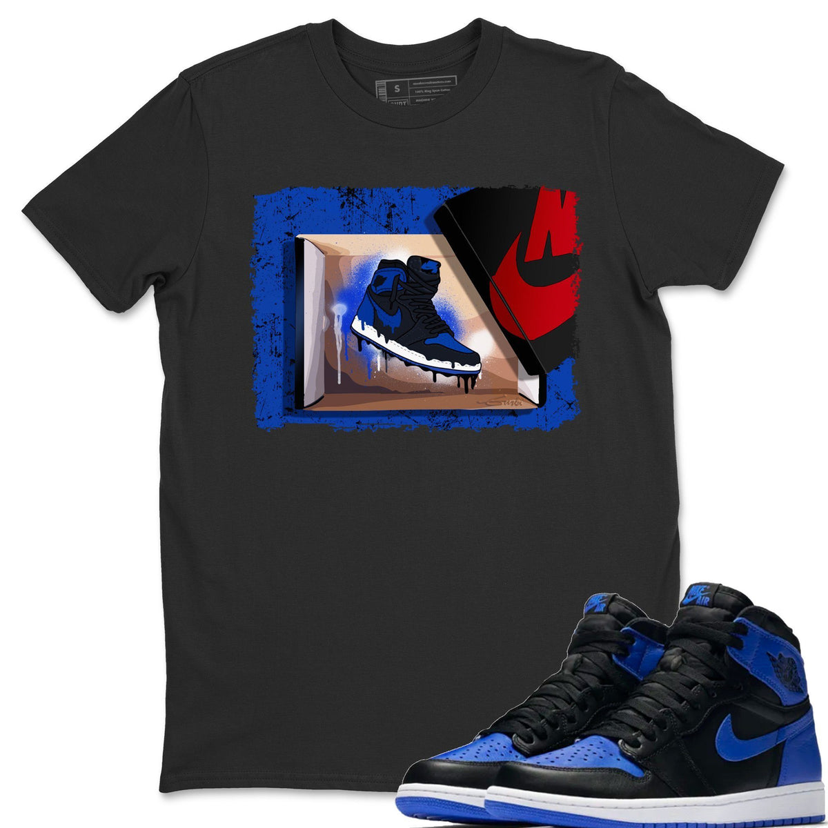Jordan 1 Royal Black Shirt To Match Jordans New Kicks Sneaker Tees Jordan 1 Royal Black Drip Gear Zone Sneaker Matching Clothing Unisex Shirts