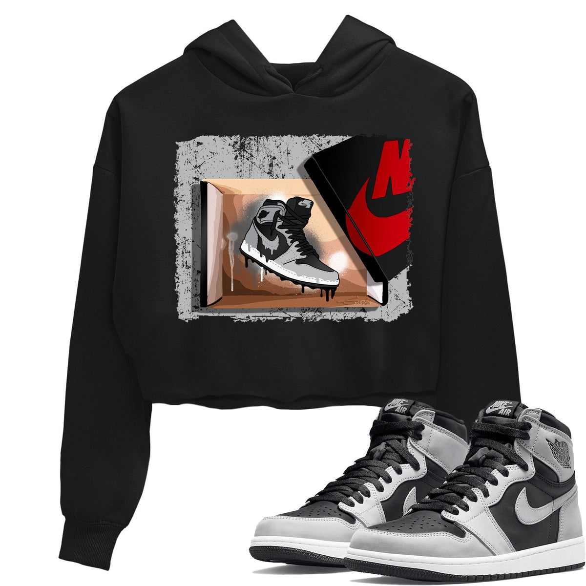 Jordan 1 Shadow 2.0 Sneaker Matching T-Shirt New Kicks Sneaker Tees Jordan 1 Shadow 2.0 Sneaker Release Tees Women's Shirts
