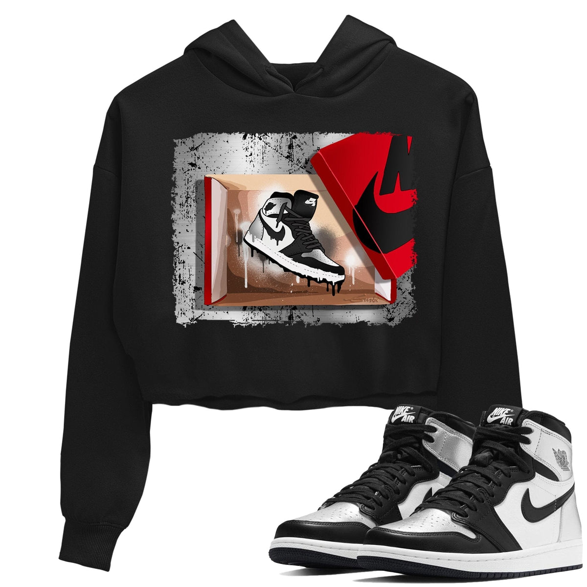 Jordan 1 Silver Toe Sneaker Matching T-Shirt New Kicks Sneaker Tees Jordan 1 Silver Toe Sneaker Release Tees Women's Shirts