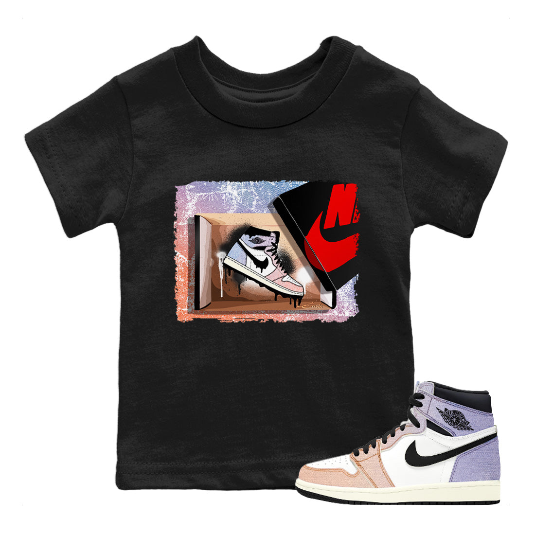 Air Jordan 1 Skyline Shirt To Match Jordans New Kicks Sneaker Tees Air Jordan 1 High OG Skyline Drip Gear Zone Sneaker Matching Clothing Kids Shirts Black 1