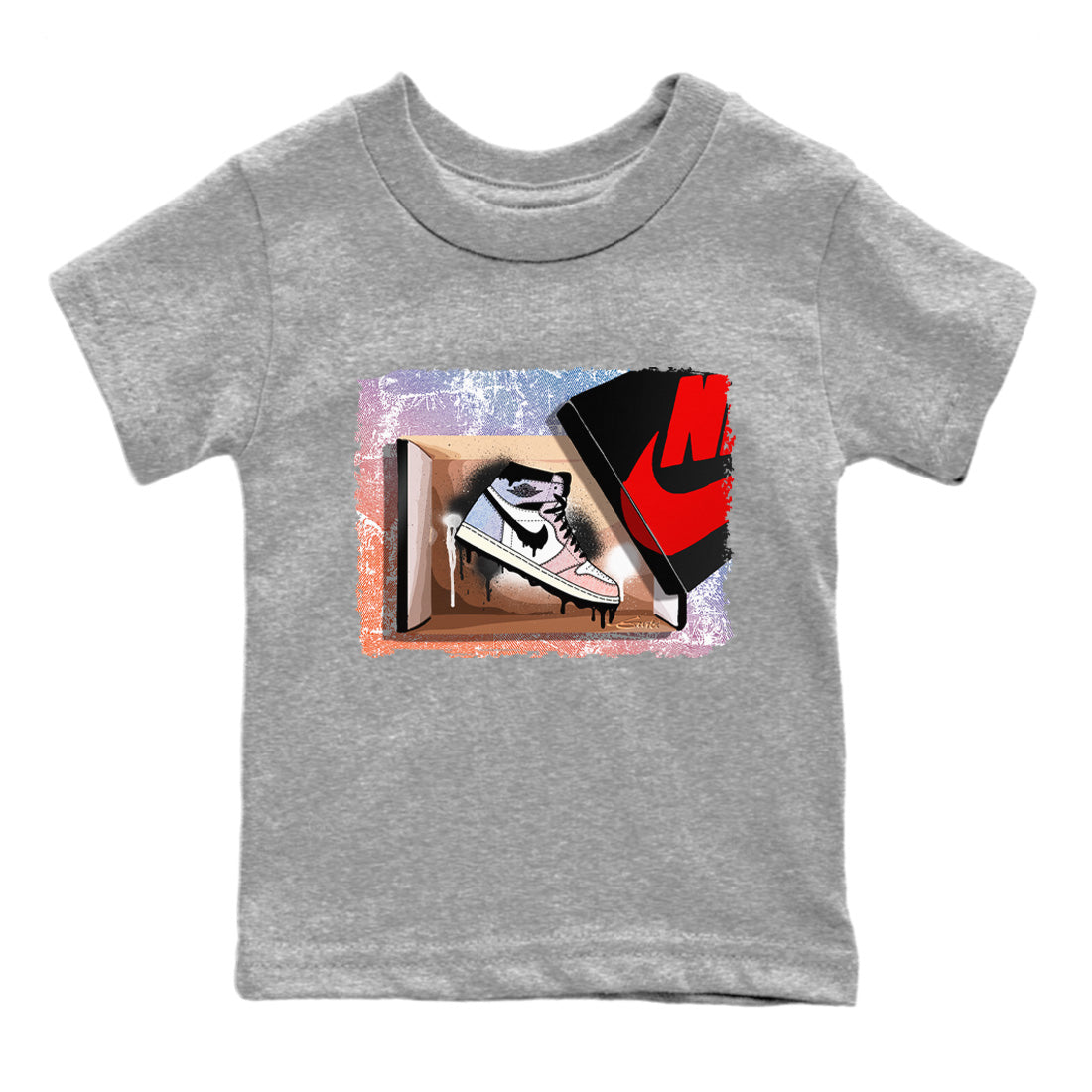 Air Jordan 1 Skyline Shirt To Match Jordans New Kicks Sneaker Tees Air Jordan 1 High OG Skyline Drip Gear Zone Sneaker Matching Clothing Kids Shirts Heather Grey 2