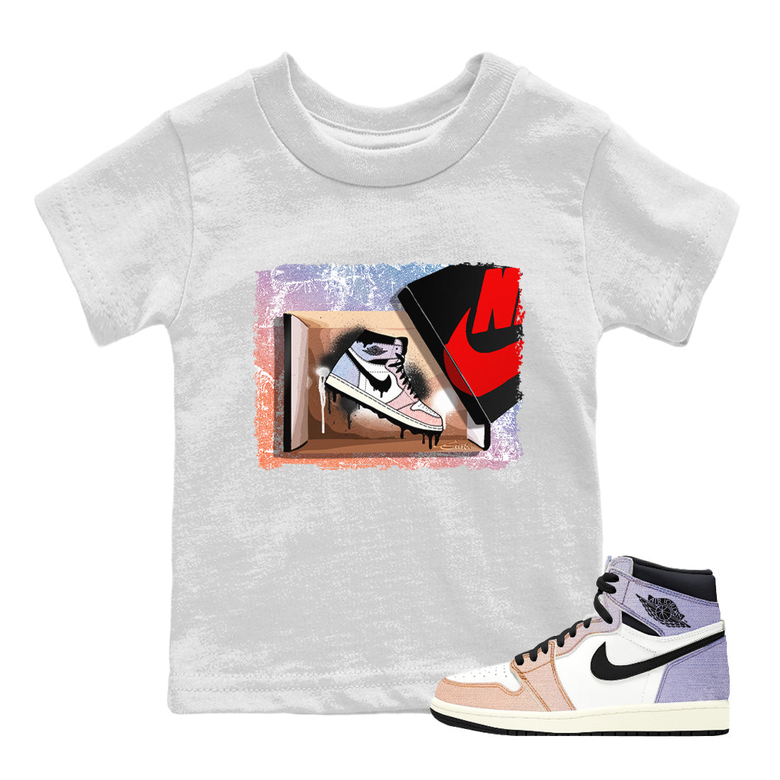 Air Jordan 1 Skyline Shirt To Match Jordans New Kicks Sneaker Tees Air Jordan 1 High OG Skyline Drip Gear Zone Sneaker Matching Clothing Kids Shirts White 1
