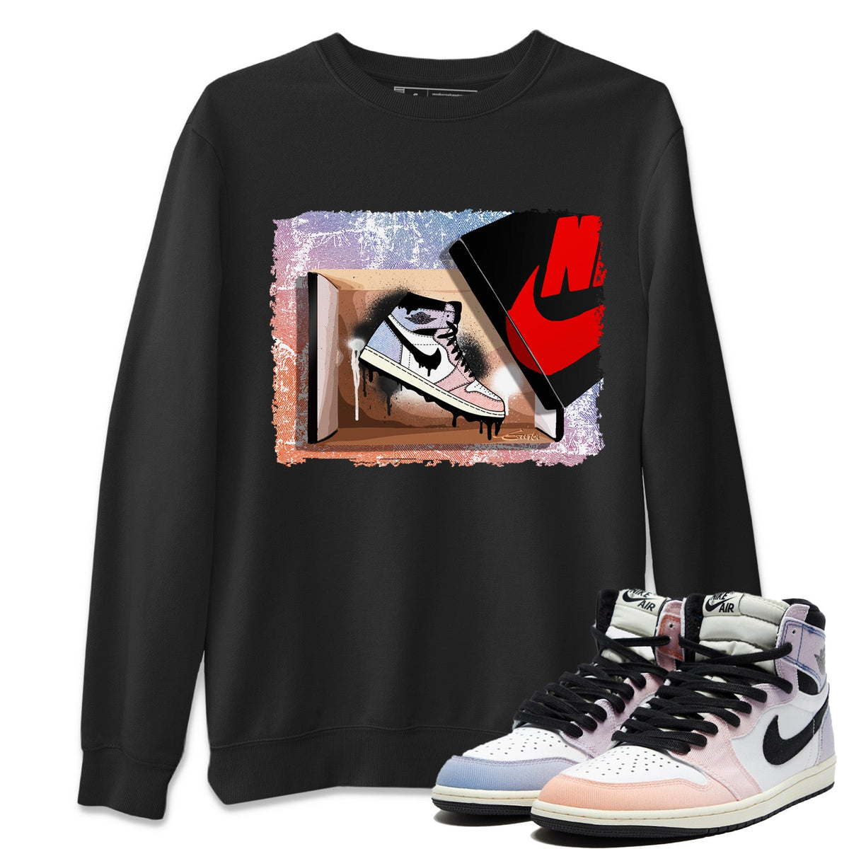 Air Jordan 1 Skyline New Kicks Crew Neck Sneaker Tees Air Jordan 1 High OG Skyline Sneaker T-Shirts Size Chart