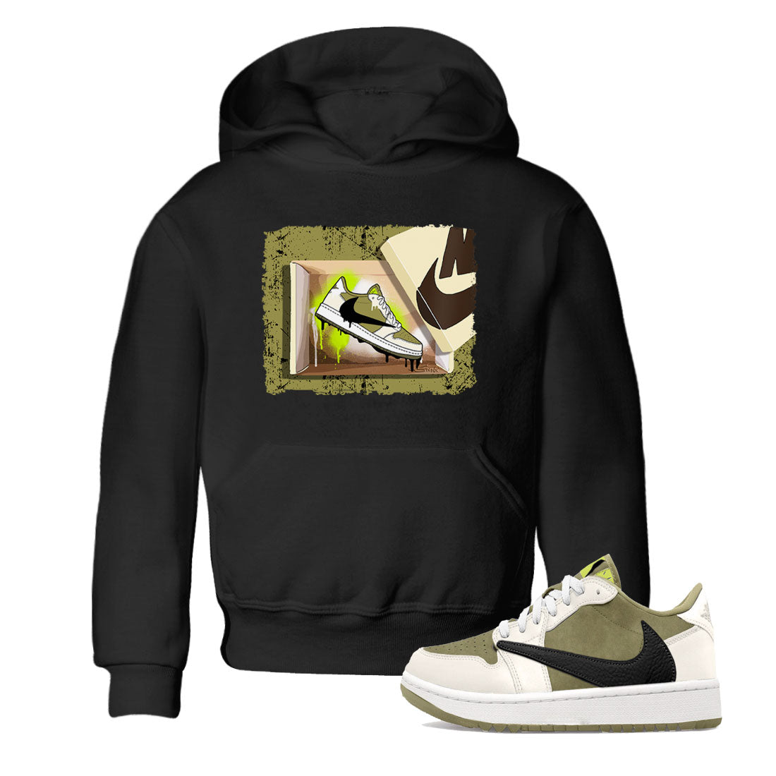 Air Jordan 1 X Travis Scott Golf Olive shirt to match jordans New Kicks Streetwear Sneaker Shirt Air Jordan 1 Travis Scott Golf Drip Gear Zone Sneaker Matching Clothing Baby Toddler Black 1 T-Shirt