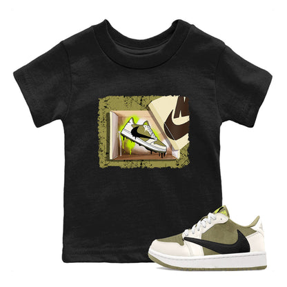 Air Jordan 1 X Travis Scott Golf Olive shirt to match jordans New Kicks Streetwear Sneaker Shirt Air Jordan 1 Travis Scott Golf Drip Gear Zone Sneaker Matching Clothing Baby Toddler Black 1 T-Shirt