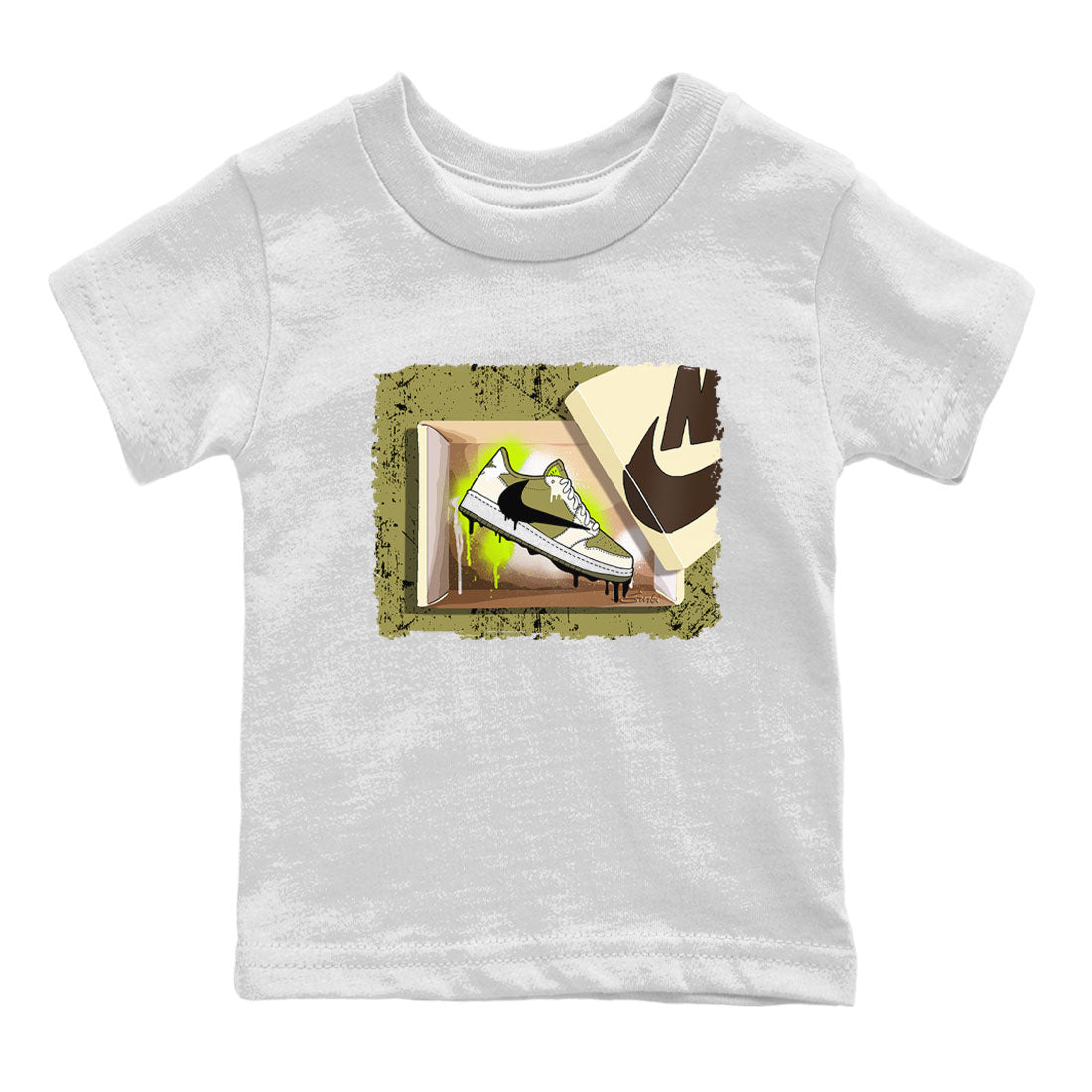 Air Jordan 1 X Travis Scott Golf Olive shirt to match jordans New Kicks Streetwear Sneaker Shirt Air Jordan 1 Travis Scott Golf Drip Gear Zone Sneaker Matching Clothing Baby Toddler White 2 T-Shirt