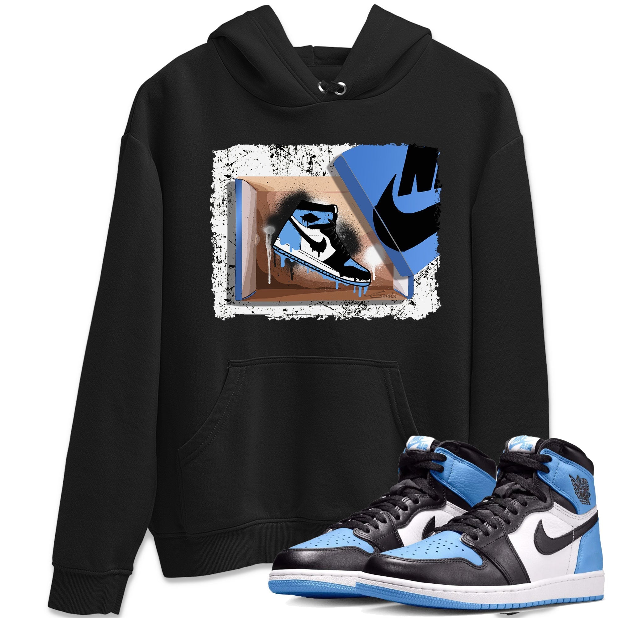 Air Jordan 1 Retro High OG UNC Toe shirt to match jordans New Kicks Streetwear Sneaker Shirt UNC Toe 1s Drip Gear Zone Sneaker Matching Clothing Unisex Black 1 T-Shirt