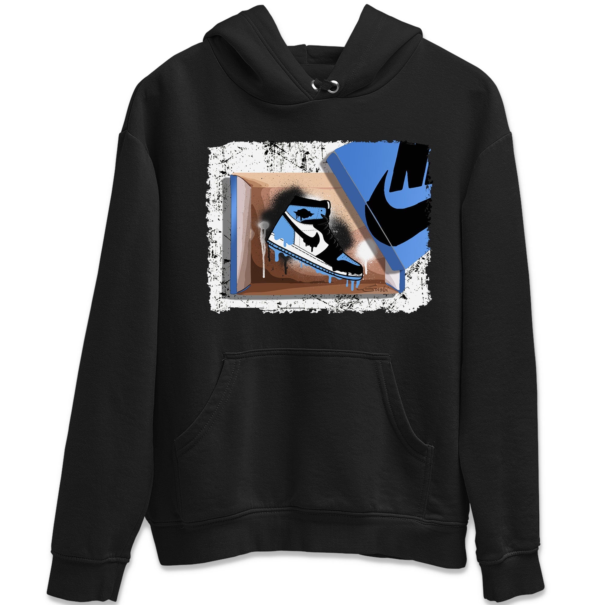 Air Jordan 1 Retro High OG UNC Toe shirt to match jordans New Kicks Streetwear Sneaker Shirt UNC Toe 1s Drip Gear Zone Sneaker Matching Clothing Unisex Black 2 T-Shirt