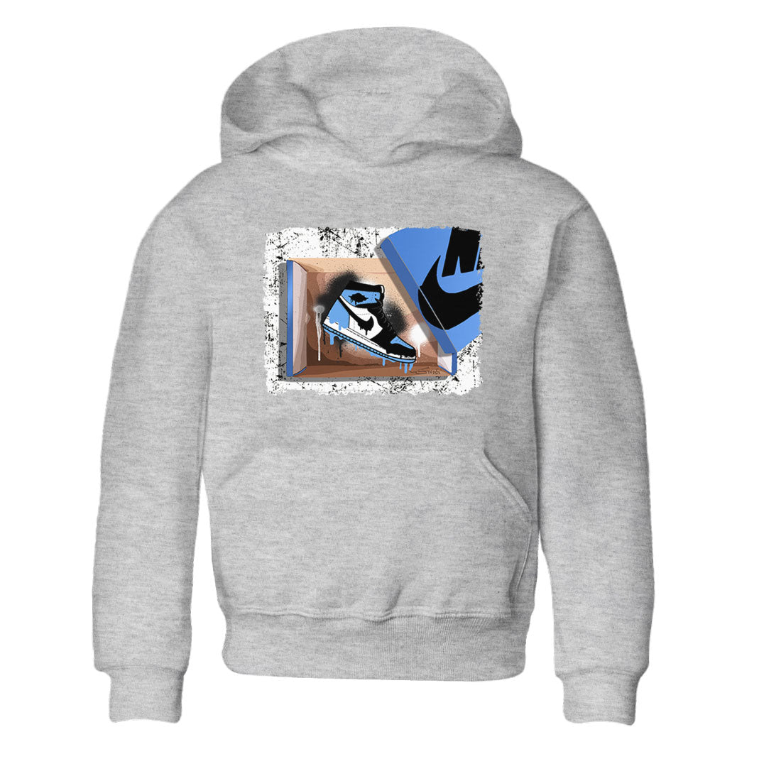 Air Jordan 1 Retro High OG UNC Toe shirt to match jordans New Kicks Streetwear Sneaker Shirt UNC Toe 1s Drip Gear Zone Sneaker Matching Clothing Baby Toddler Heather Grey 2 T-Shirt