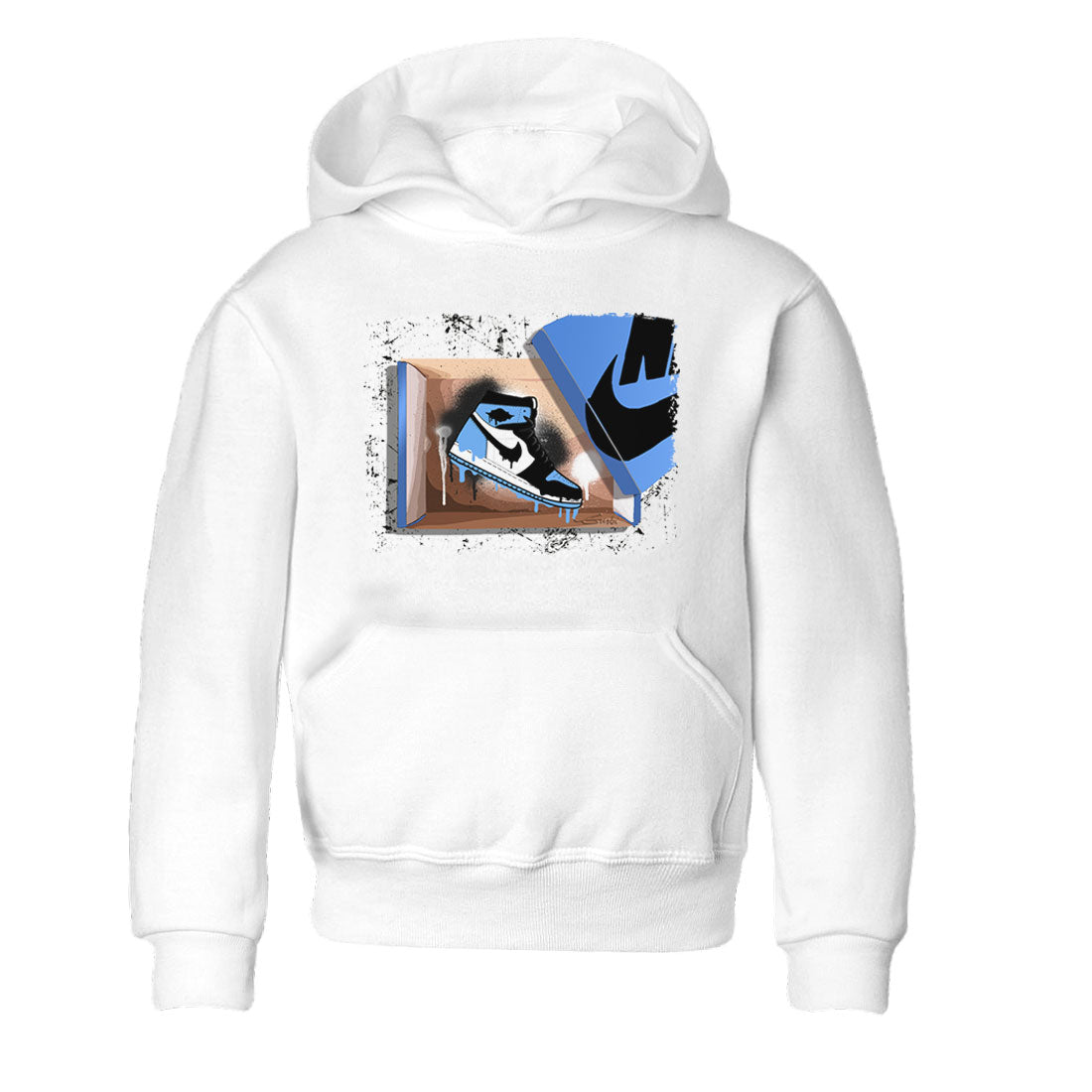 Air Jordan 1 Retro High OG UNC Toe shirt to match jordans New Kicks Streetwear Sneaker Shirt UNC Toe 1s Drip Gear Zone Sneaker Matching Clothing Baby Toddler White 2 T-Shirt